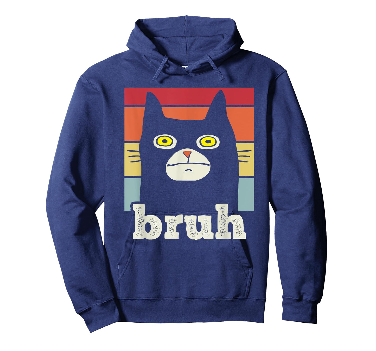 Funny Meme Saying Bruh with Cat Greetings Teens Boys Men T-Shirt