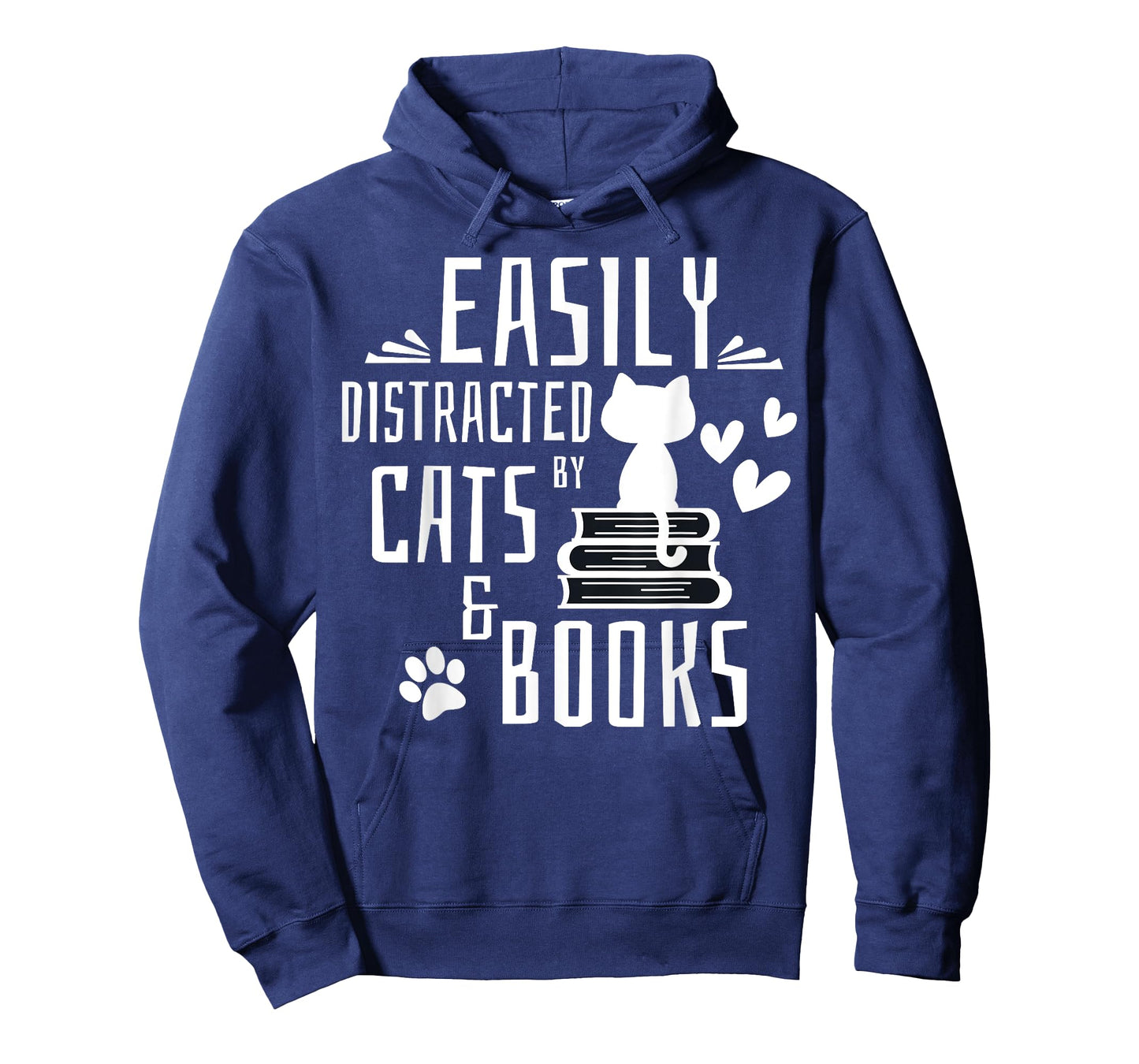 Easily Distracted By Cats And Books Gifts Kids Girls Boys T-Shirt