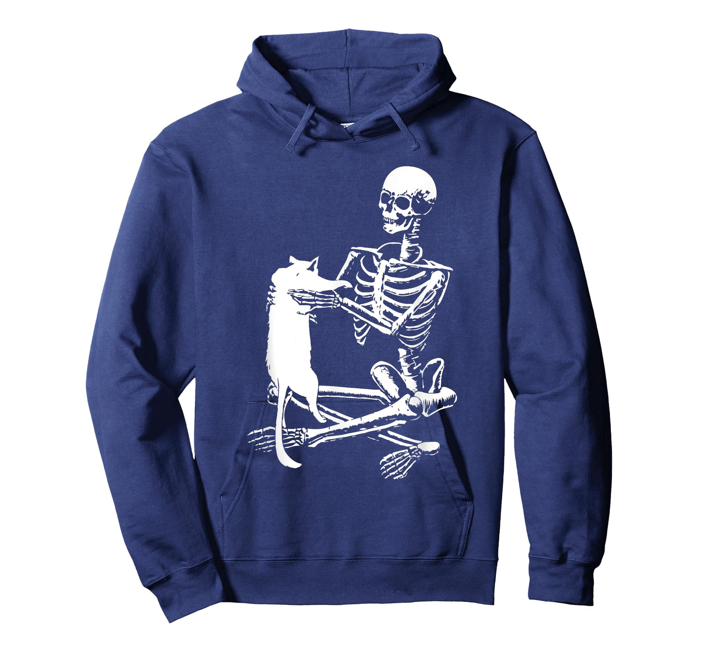Skeleton Holding A Cat Shirt Lazy Halloween Costume Skull T-Shirt