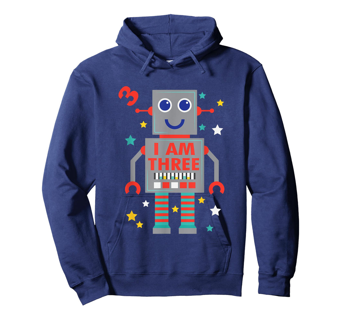 I Am Three Robot Funny Robotics 3 Year Old Birthday Party T-Shirt
