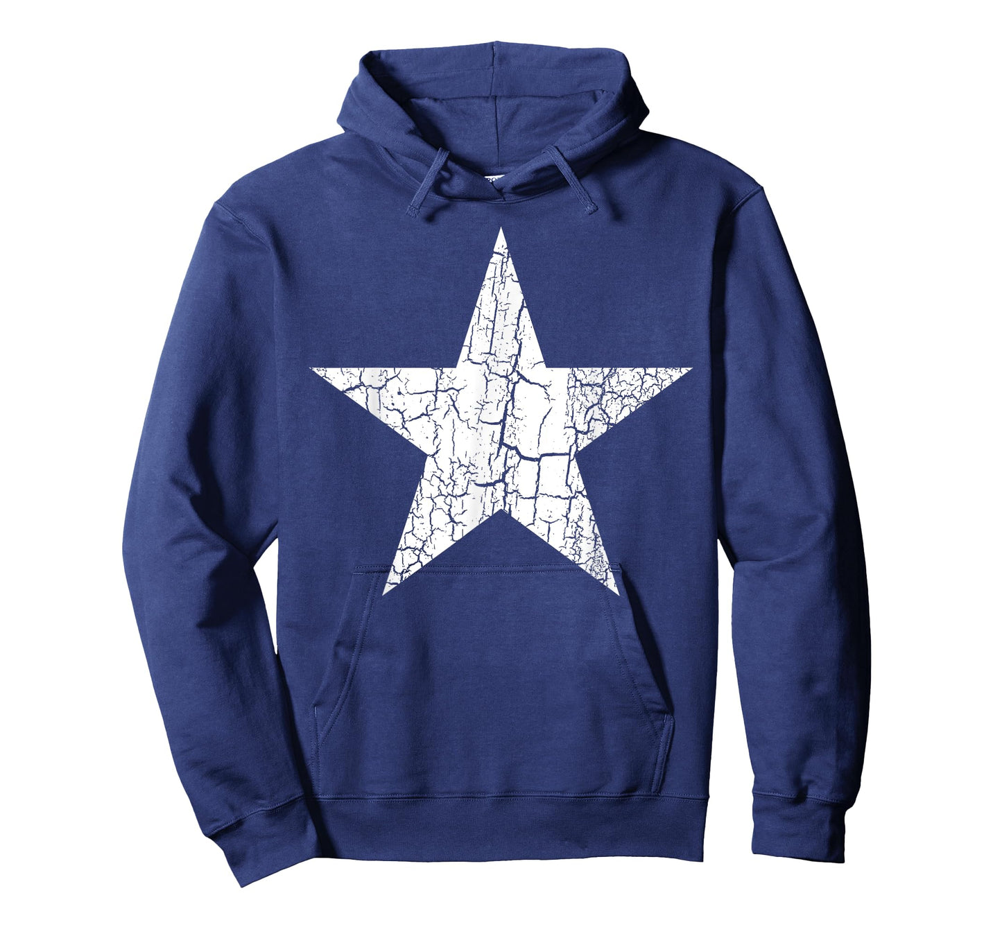 Star Distressed White Print Vintage Star White T-Shirt