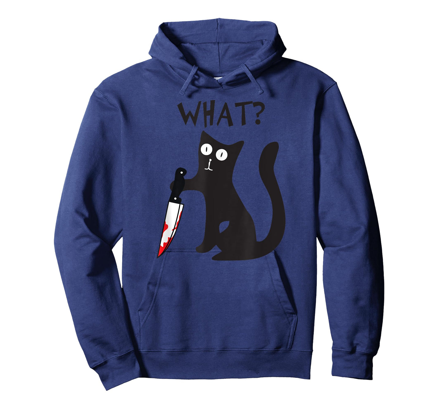 Cat What? Funny Black Cat Murderous Cat With Knife Halloween T-Shirt