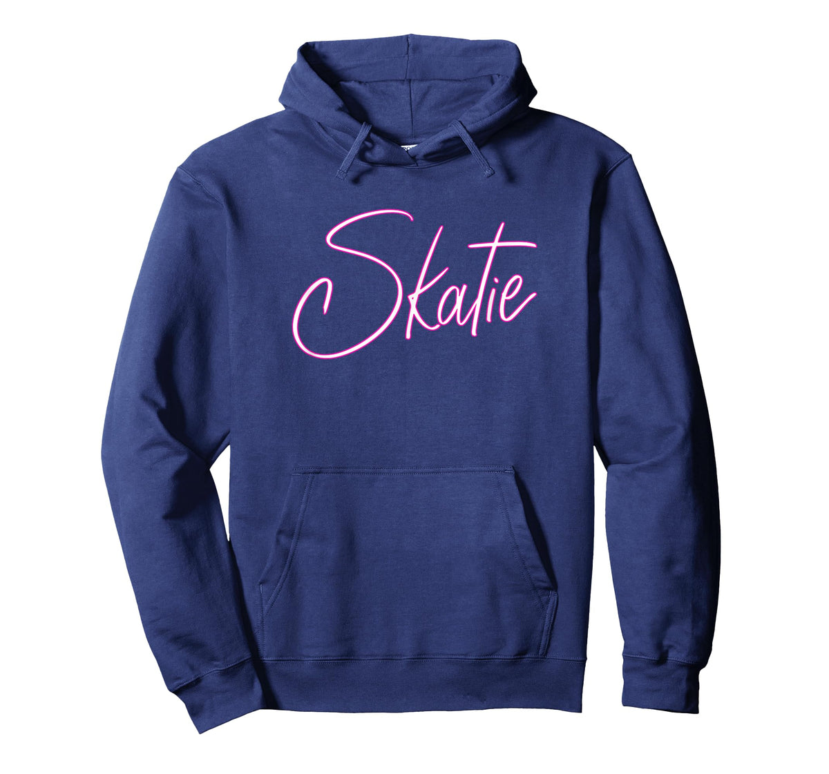 Skatie White with Pink Outline Bold and Stylish Design T-Shirt