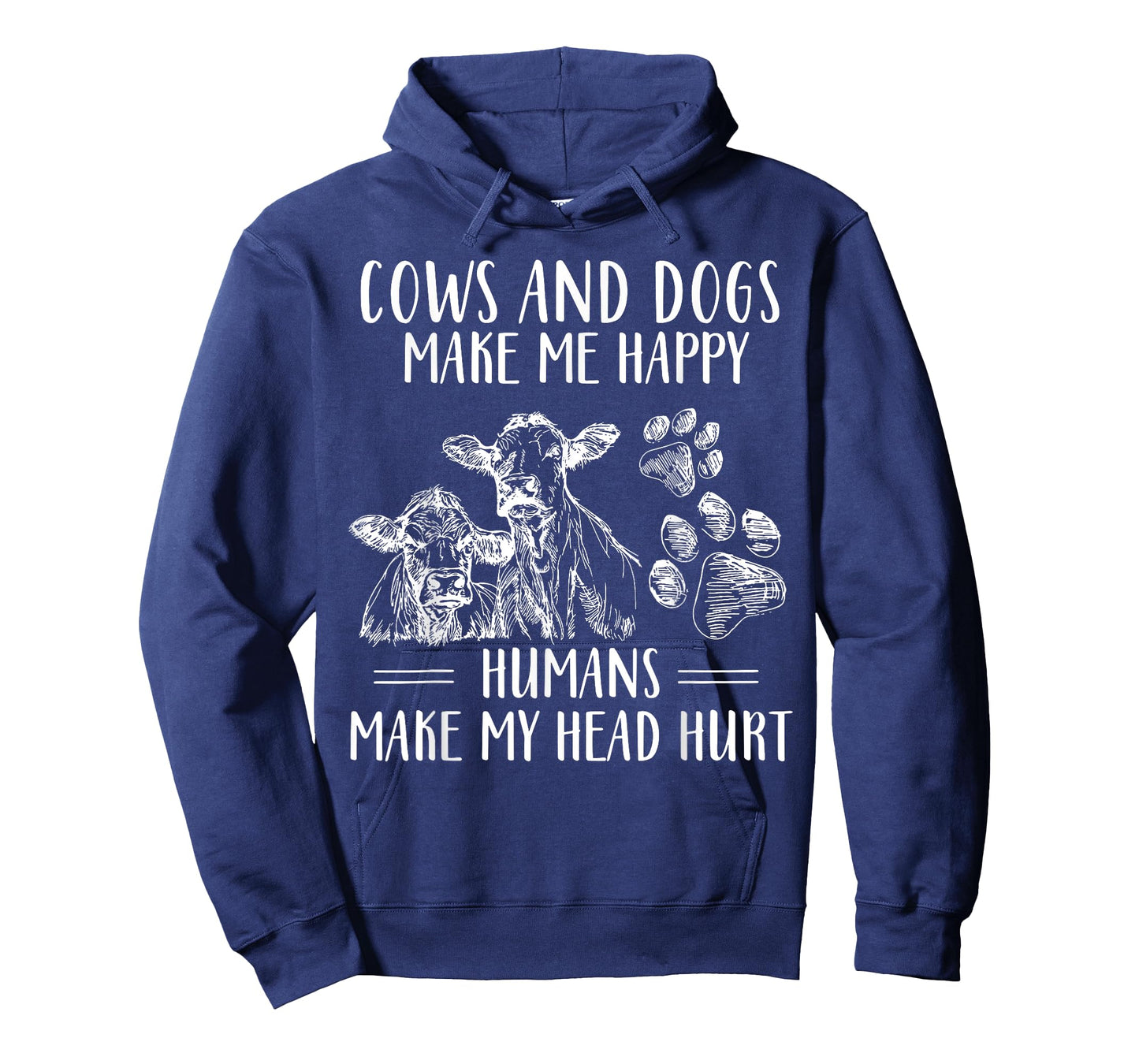 Cows And Dogs Make Me Happy Humans Make My Head Hurt T-Shirt
