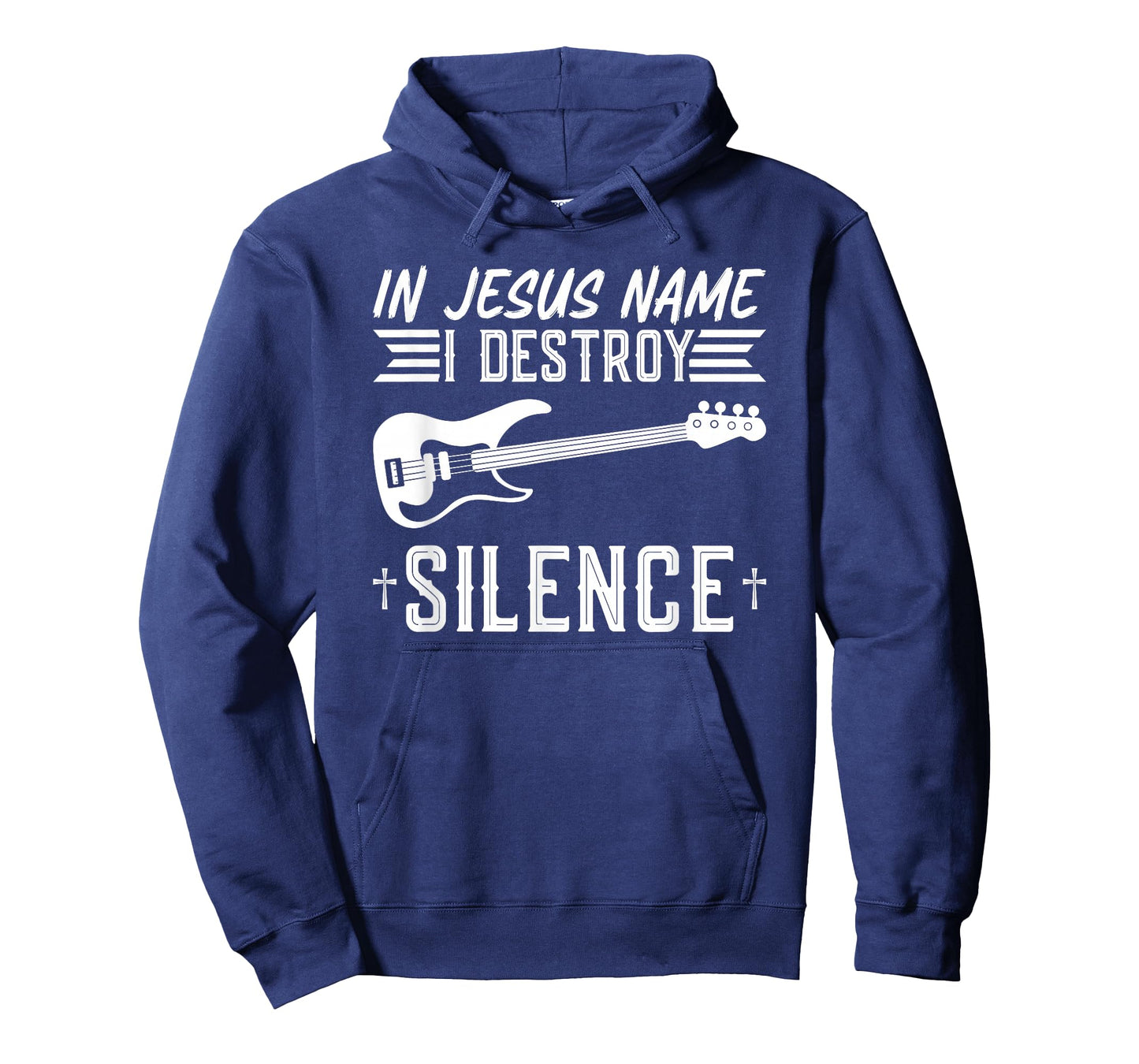 In Jesus Name I Destroy Silence Worship Electric Bass Guitar T-Shirt