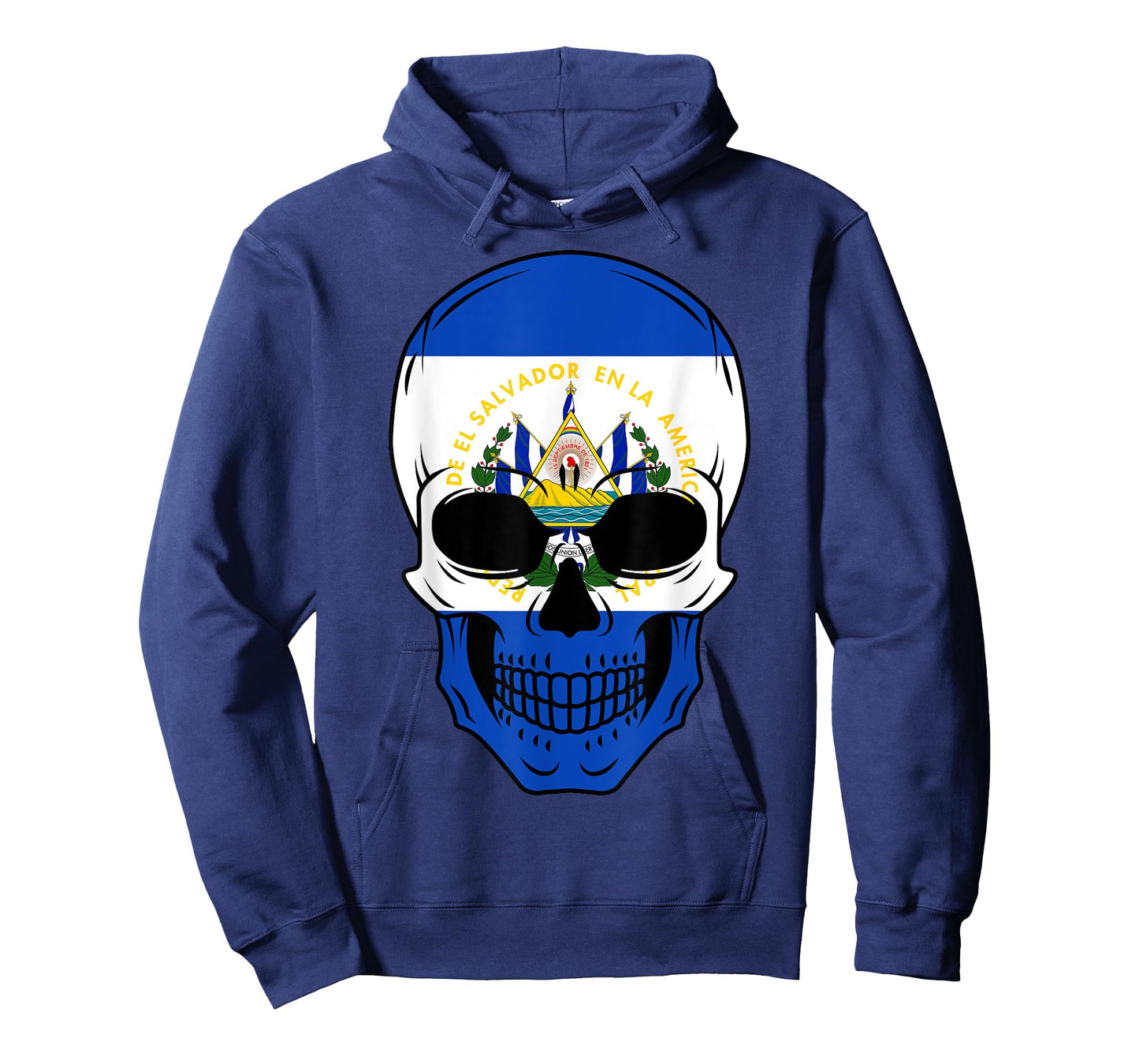 El Salvador Flag Skull Salvadoran Roots Heritage Patriotic T-Shirt