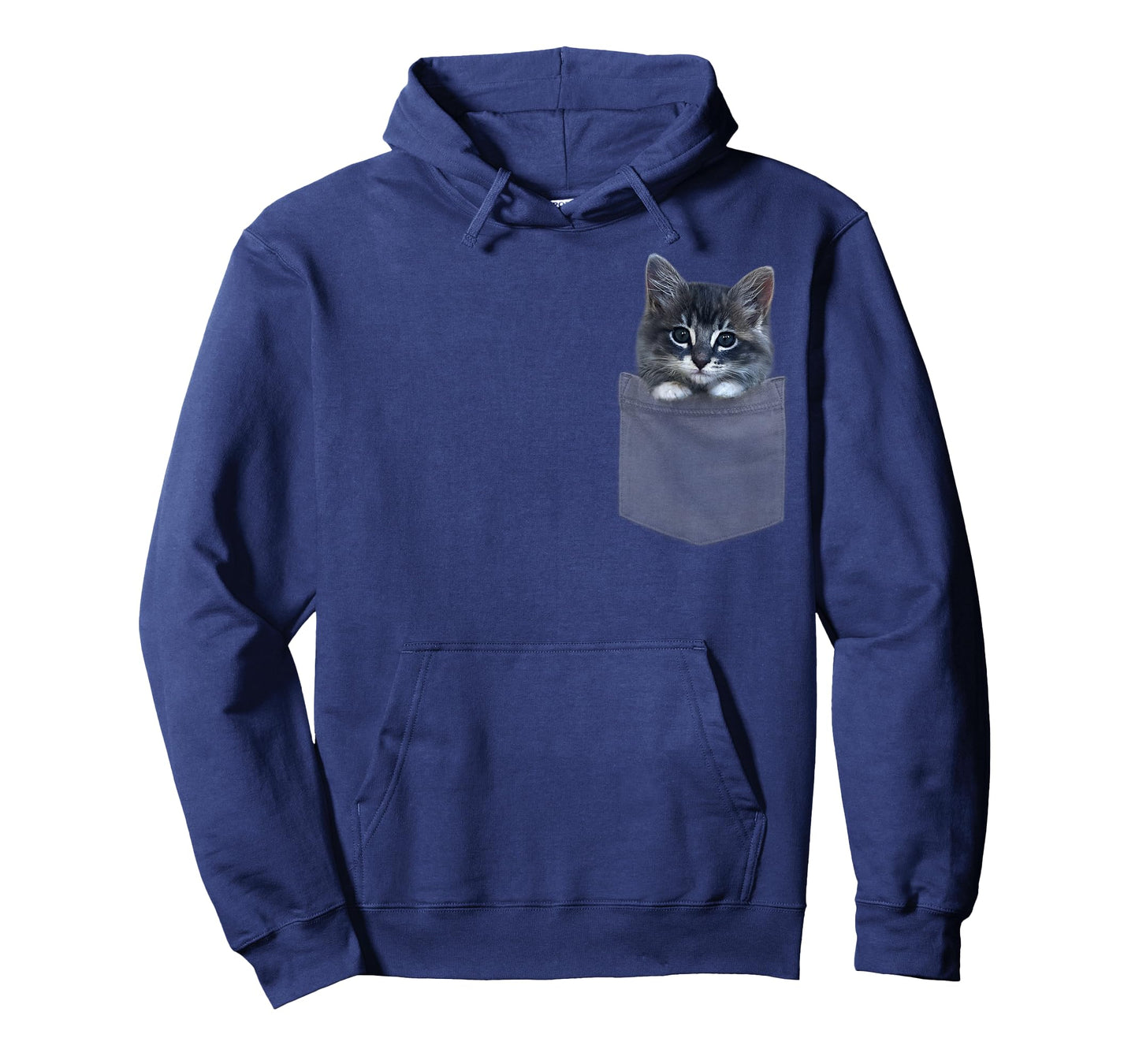 Funny Realistic Cute Kitten Cat Sitting in Pocket Pet Animal T-Shirt