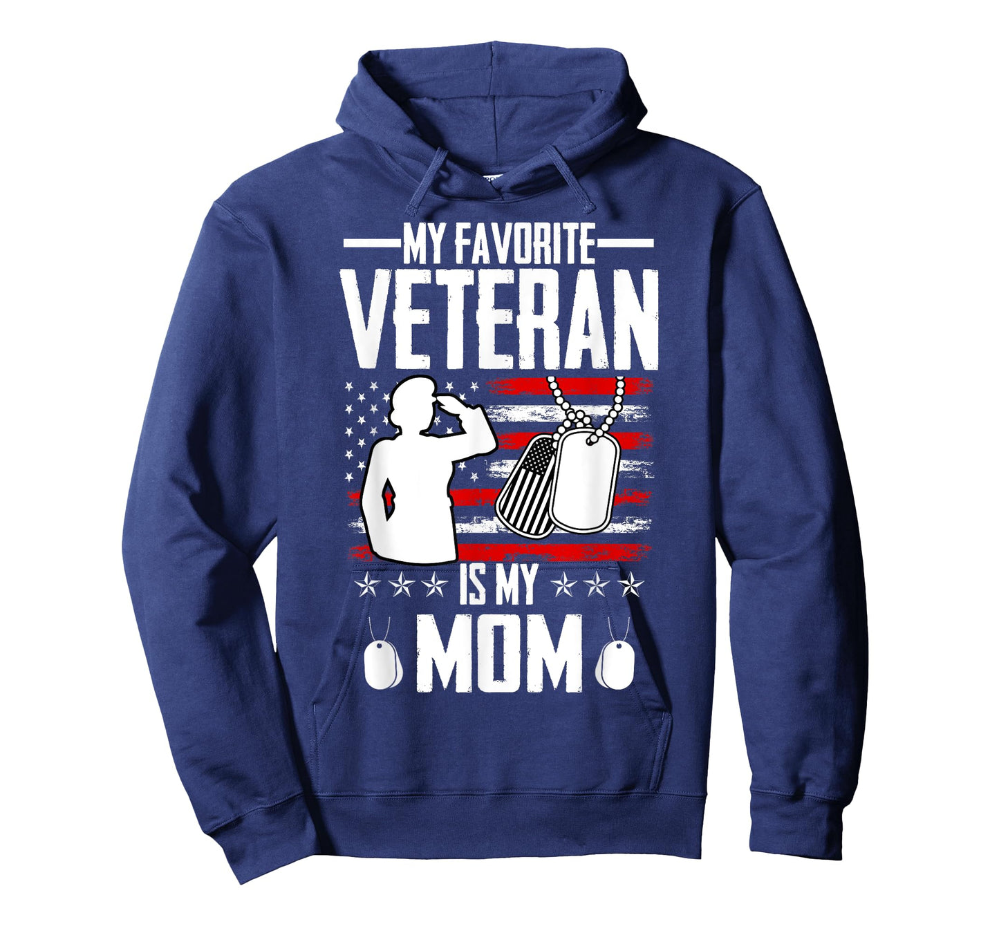 My Favorite Veteran Is My Mom Usa Flag Vintage Men Women T-Shirt