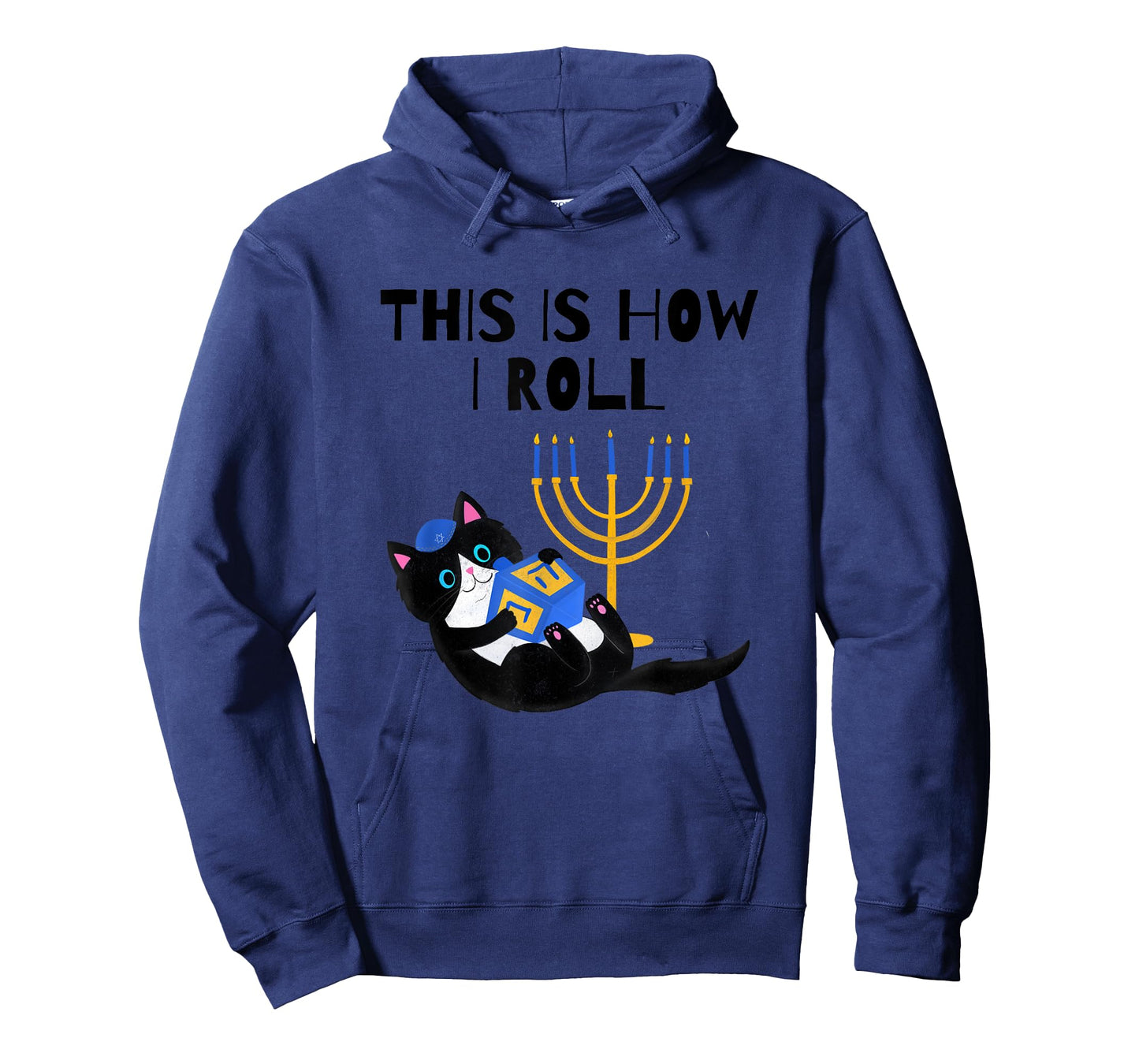 This Is How I Roll Shirt Cat Dreidel Menorah Funny Hanukkah T-Shirt