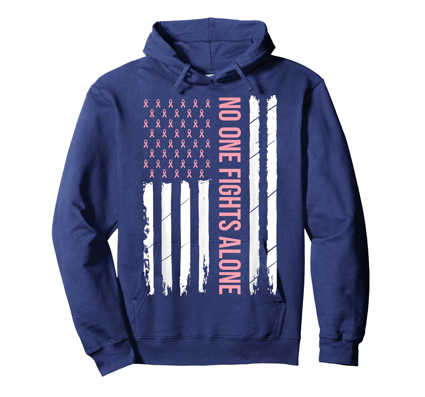 Breast Cancer Awareness Pink Ribbon USA American Flag Men T-Shirt Small