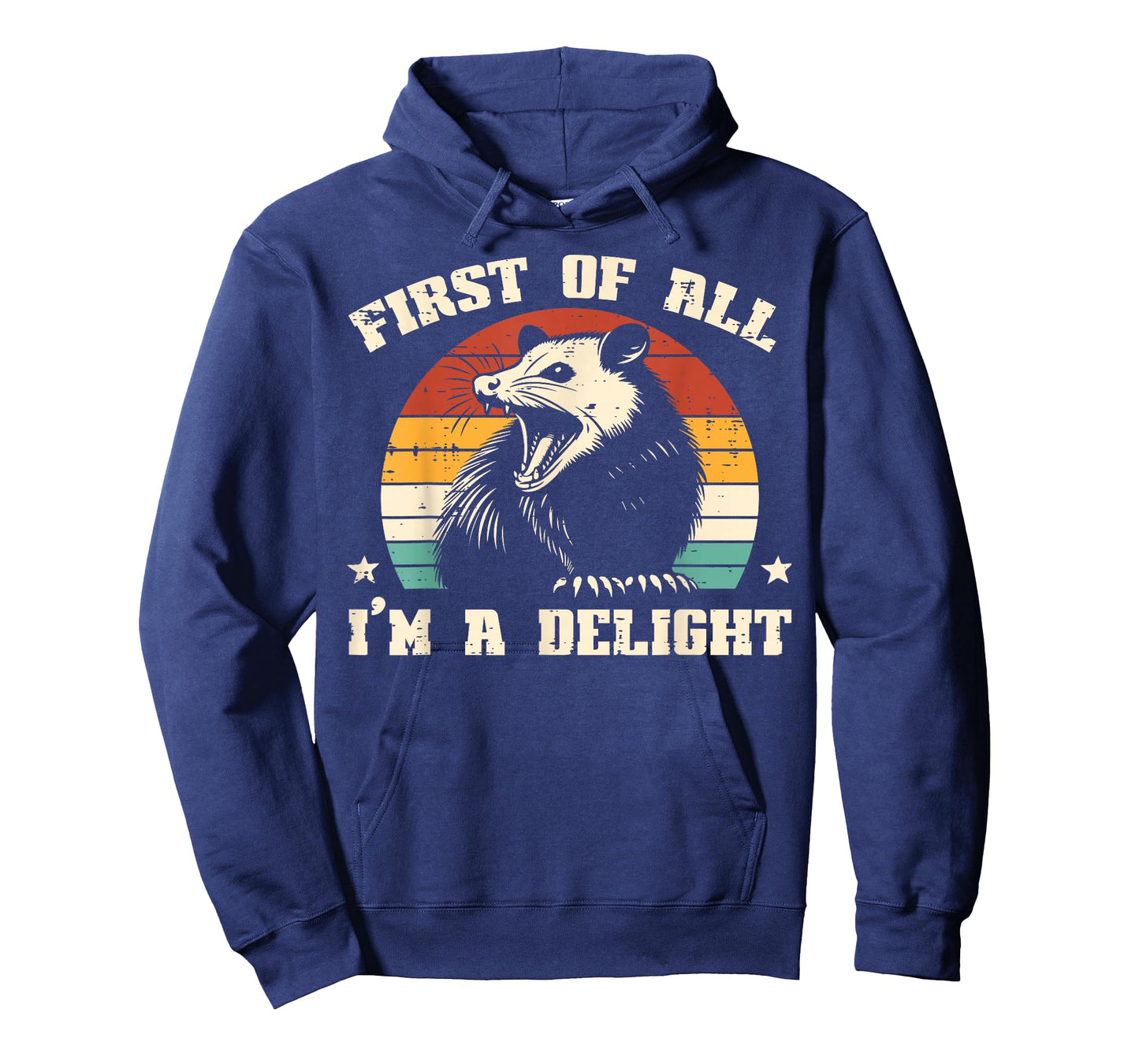 Possum First Im Delight Vintage Opossum Humor Men Women Kids T-Shirt
