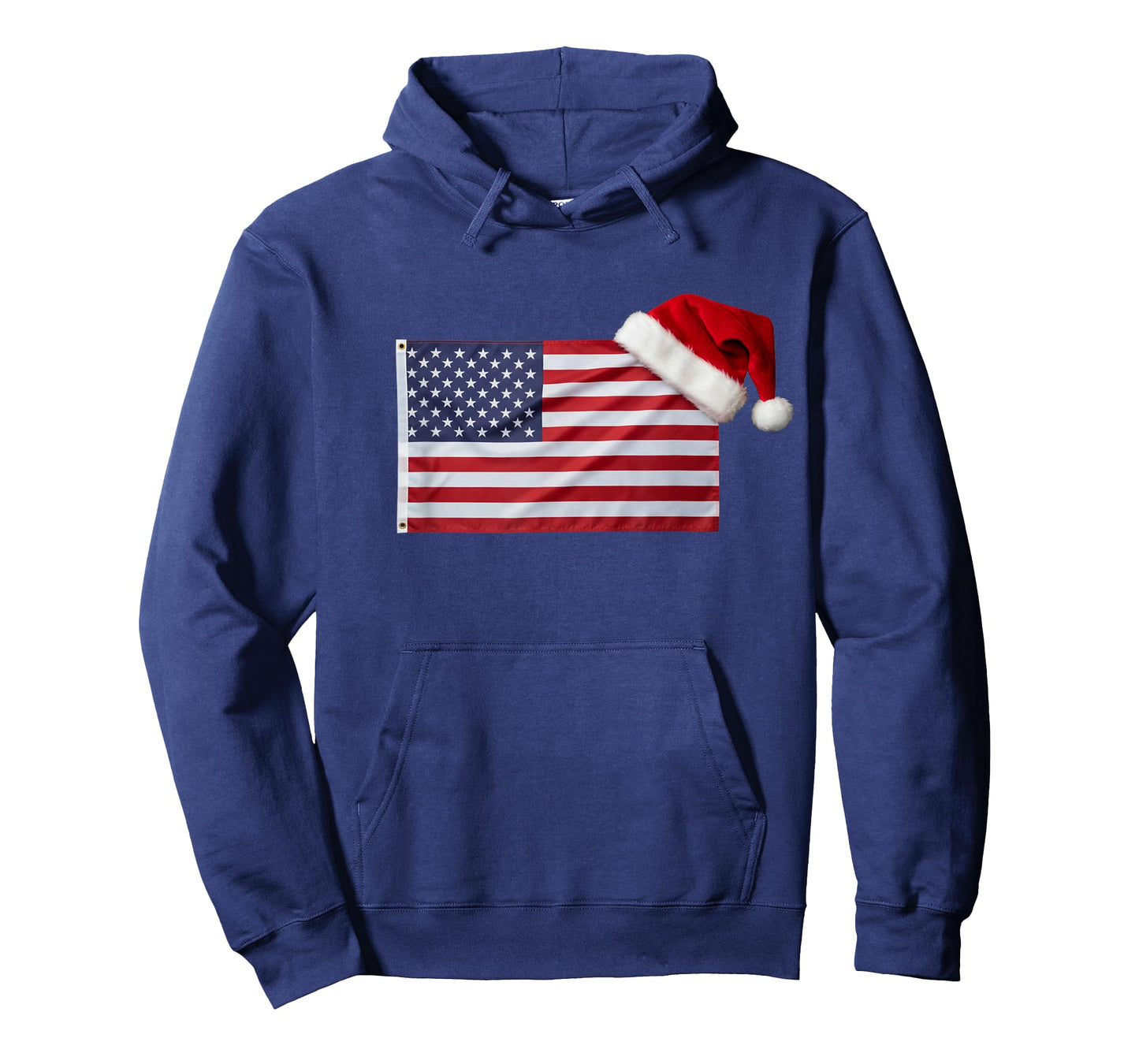 American Flag Santa Hat Funny Patriotic Christmas USA T-Shirt