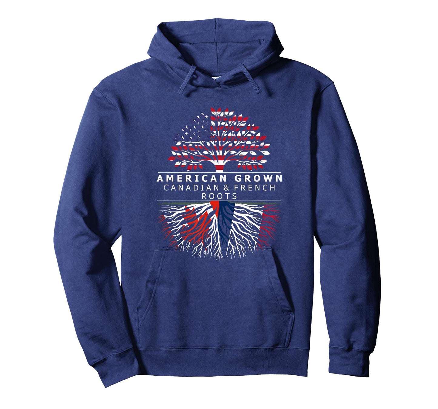 American Grown with Flag Heritage Canadian French Roots T-Shirt