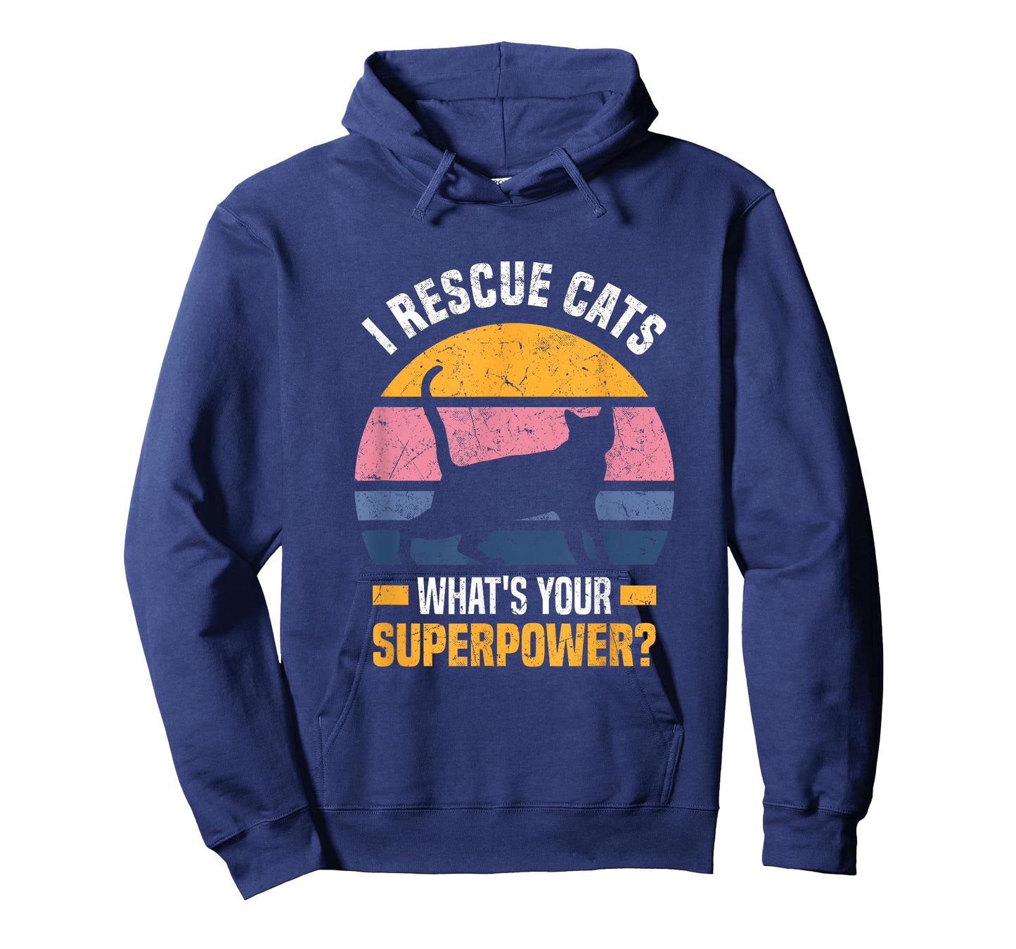 I Rescue Cats What´s Your Superpower? USA Flag Rescue Cat T-Shirt