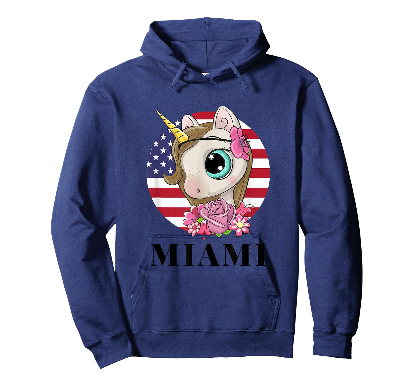 Cool Illustration Miami FL USA Unicorn Rainbow Squad Graphic T-Shirt