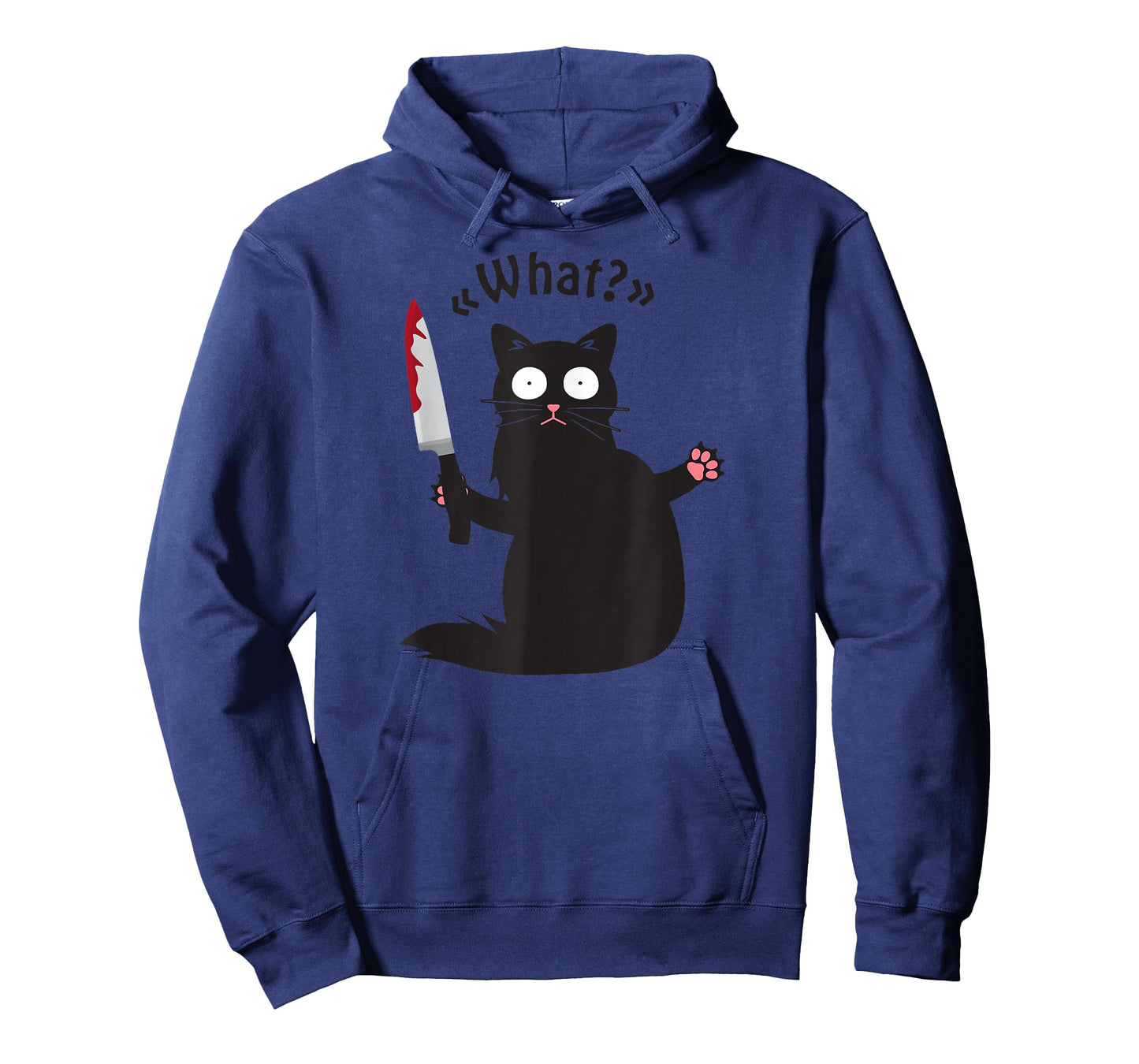 Cat What? Funny Black Cat Fun Murderous Cat with Knife T-Shirt