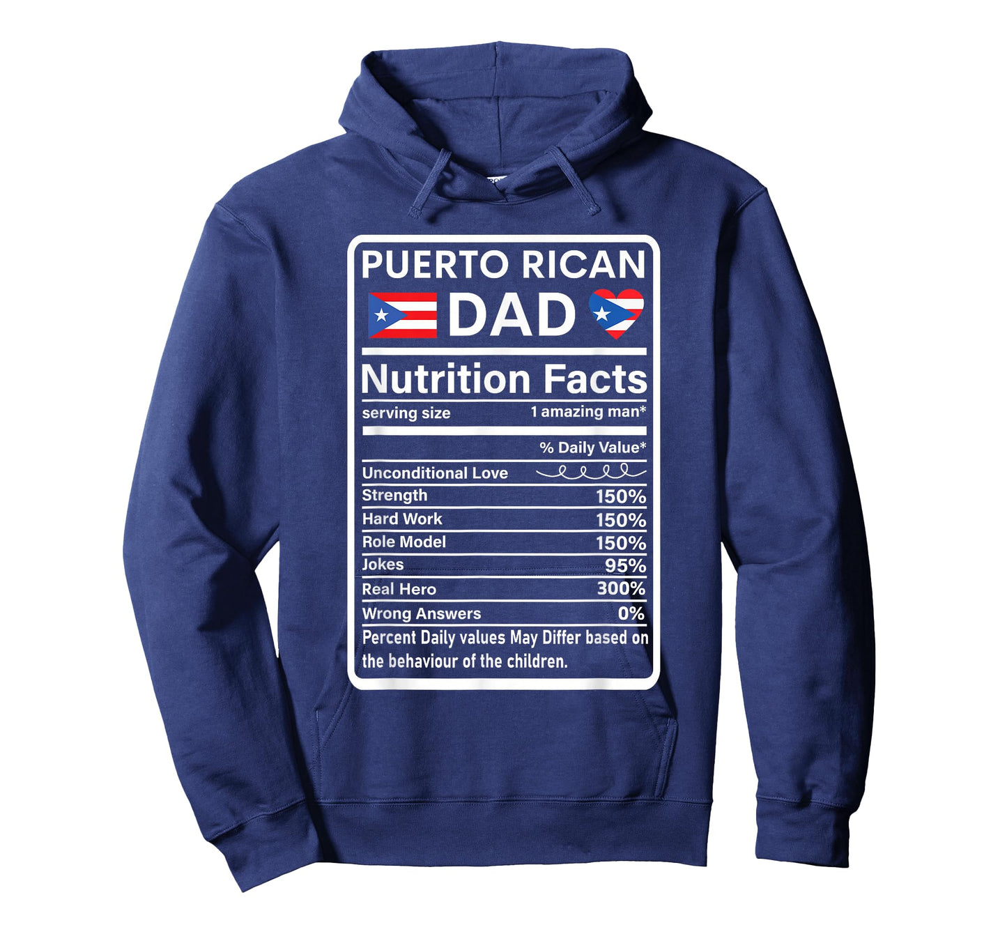 Puerto Rican Dad Nutrition Facts Boricua Puerto Rico PR Flag T-Shirt