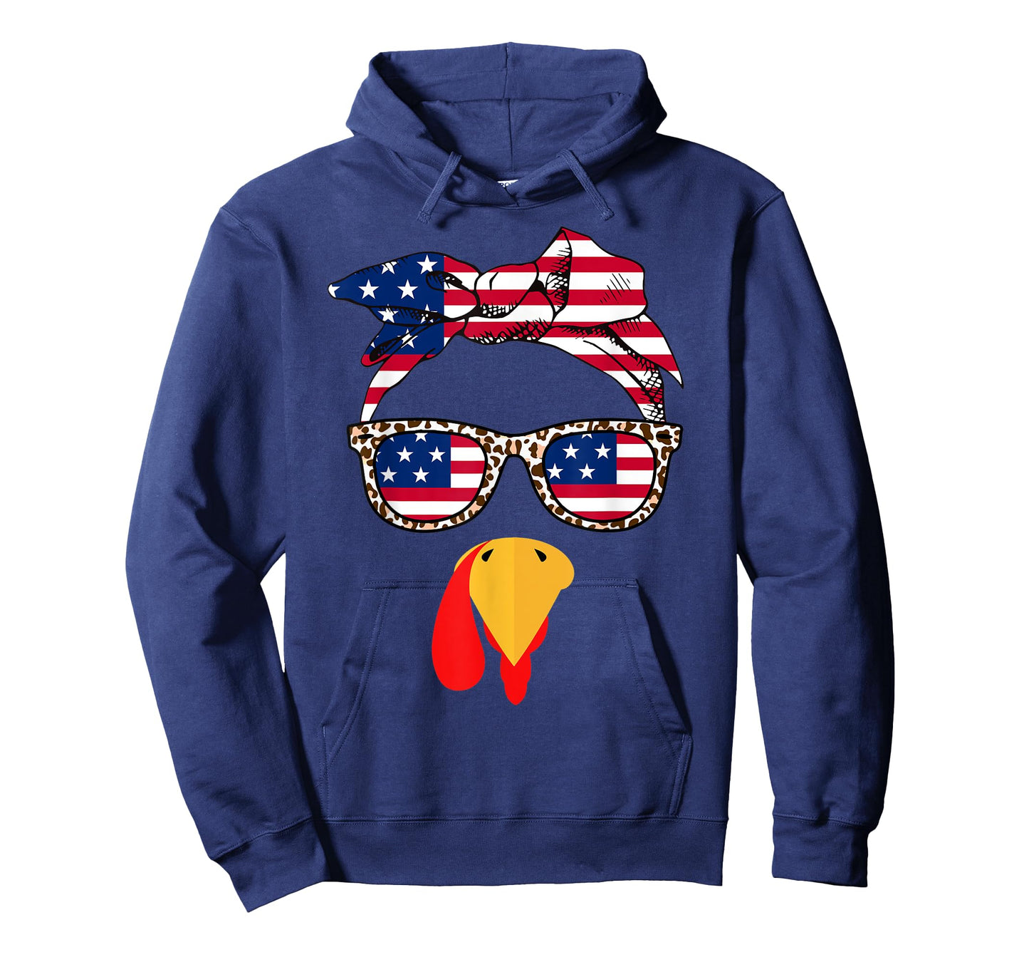 Turkey Face USA Flag Sunglasses Headband Women Thanksgiving T-Shirt