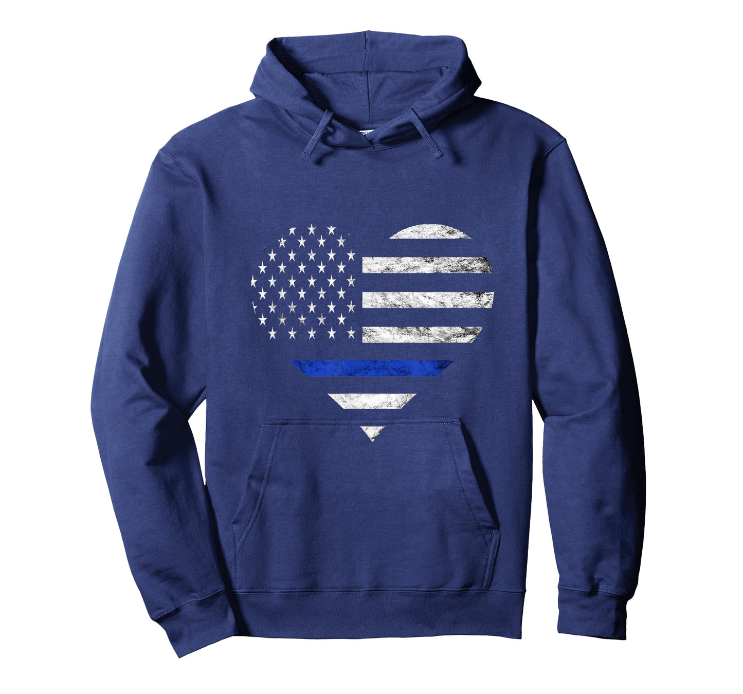 Police Officer Heart USA Flag Thin Blue Line Heroic Proud T-Shirt