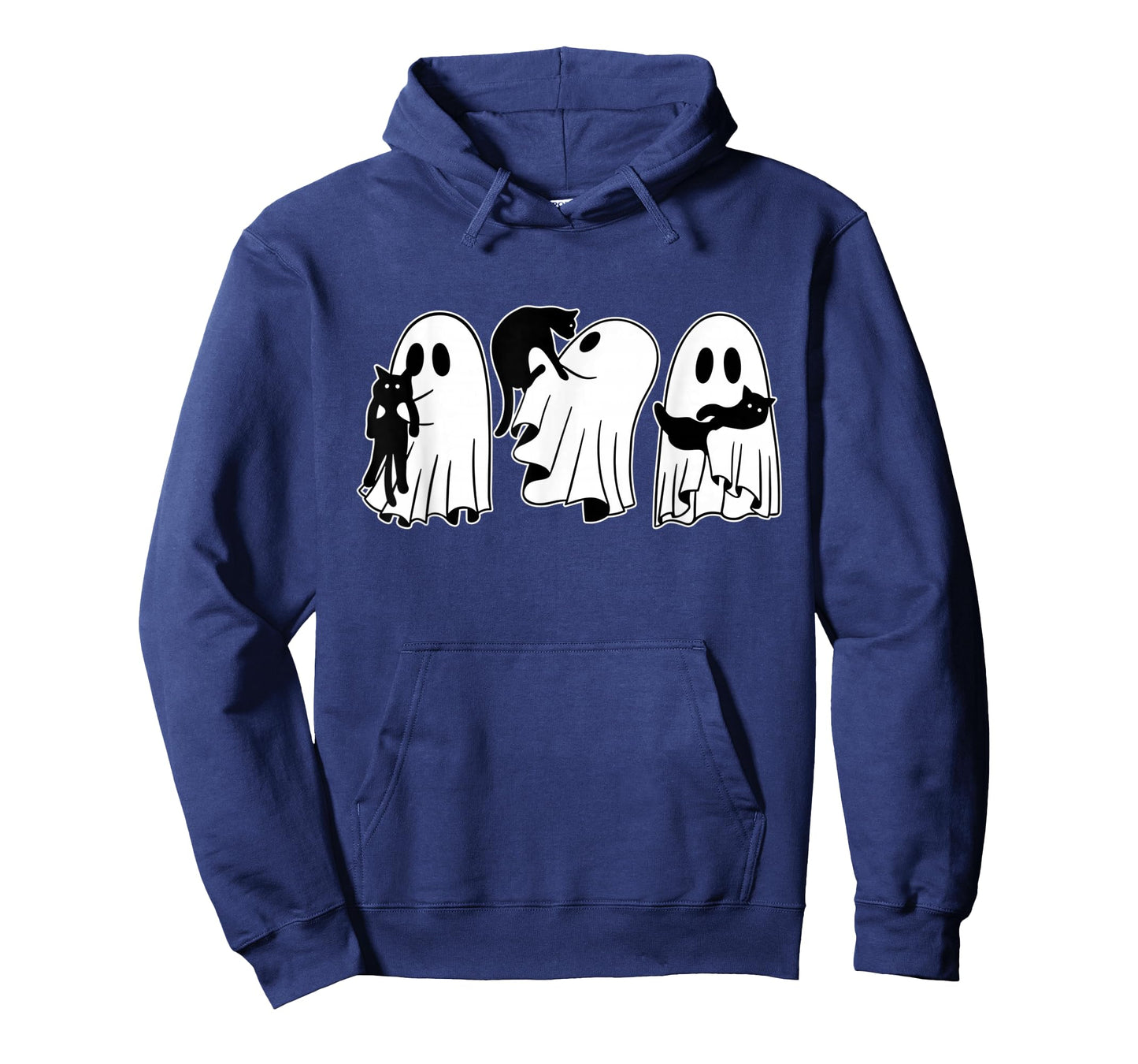 Ghost Holding Black Cat Funny Halloween Cat Lovers Women Tee T-Shirt