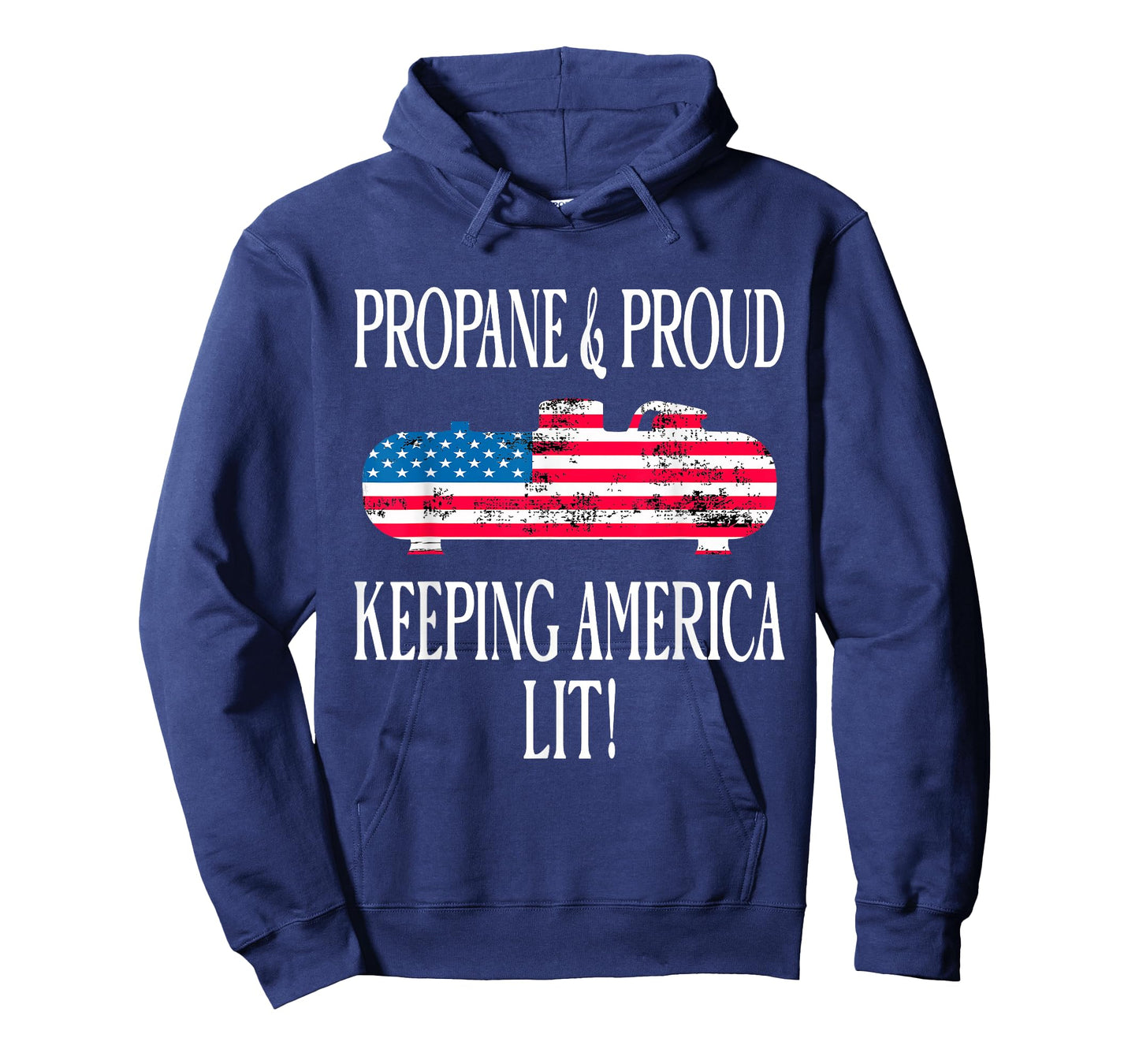 Propane & Proud Keeping America Lit US Flag Propane Tank T-Shirt
