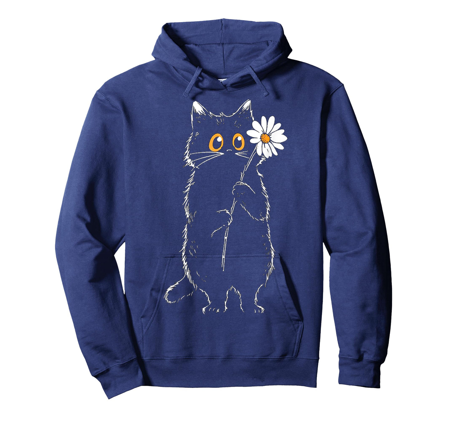 Cat Drawing Flower Cute Animal Motif Illustration Cat T-Shirt