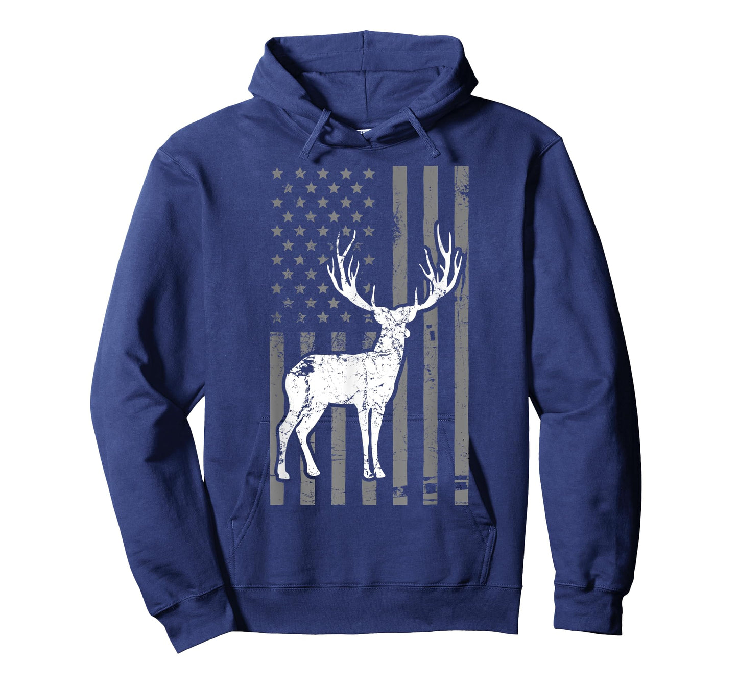 Whitetail Buck Deer Hunting USA Flag T-Shirt for Women Men
