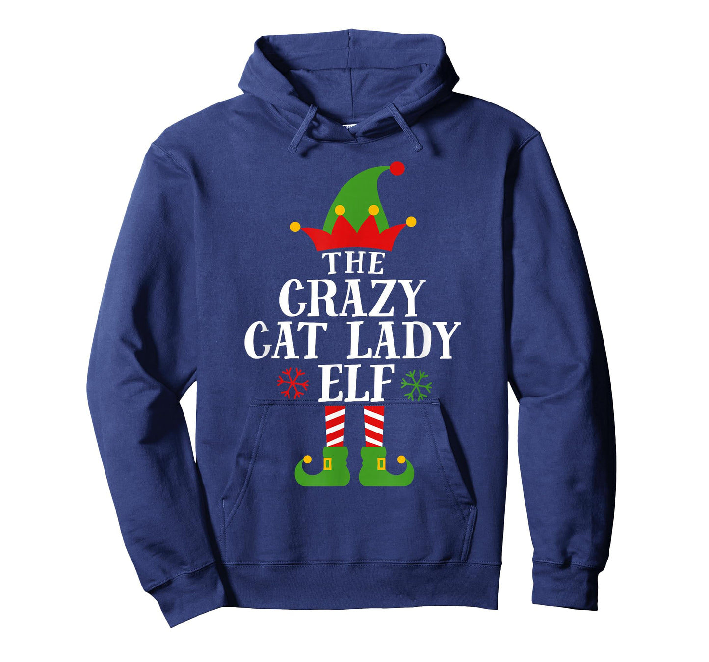 The Crazy Cat Lady Elf Funny Matching Christmas Pajama T-Shirt