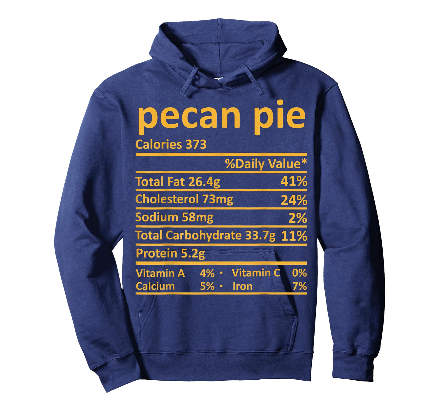 Pecan Pie Nutrition Thanksgiving Costume Food Fact Christmas T-Shirt