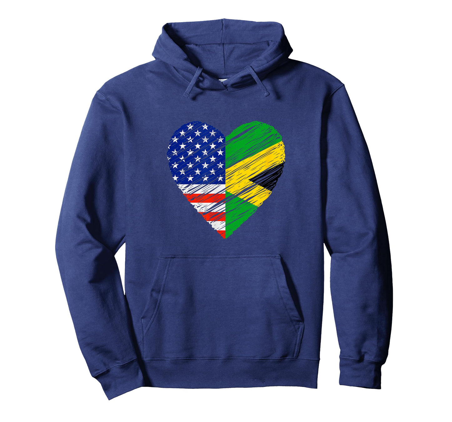 American Jamaica Heart USA Flag Jamaican Flag Love Heart T-Shirt