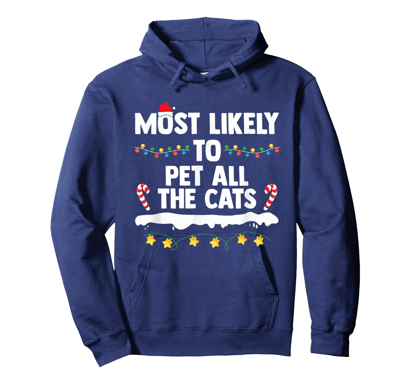 Most Likely to Pet All The Cats Matching Family Christmas T-Shirt