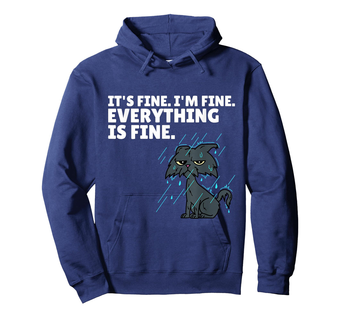 Raining Cat It’s Fine I’m Fine Everything Is Fine Funny Cat T-Shirt
