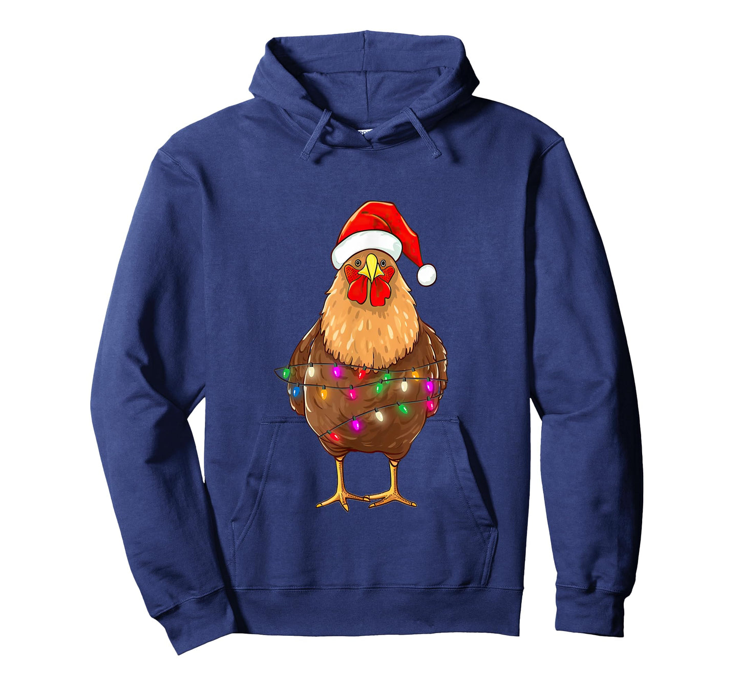 Chicken Christmas Lights Chicken Santa Farmer Xmas T-Shirt