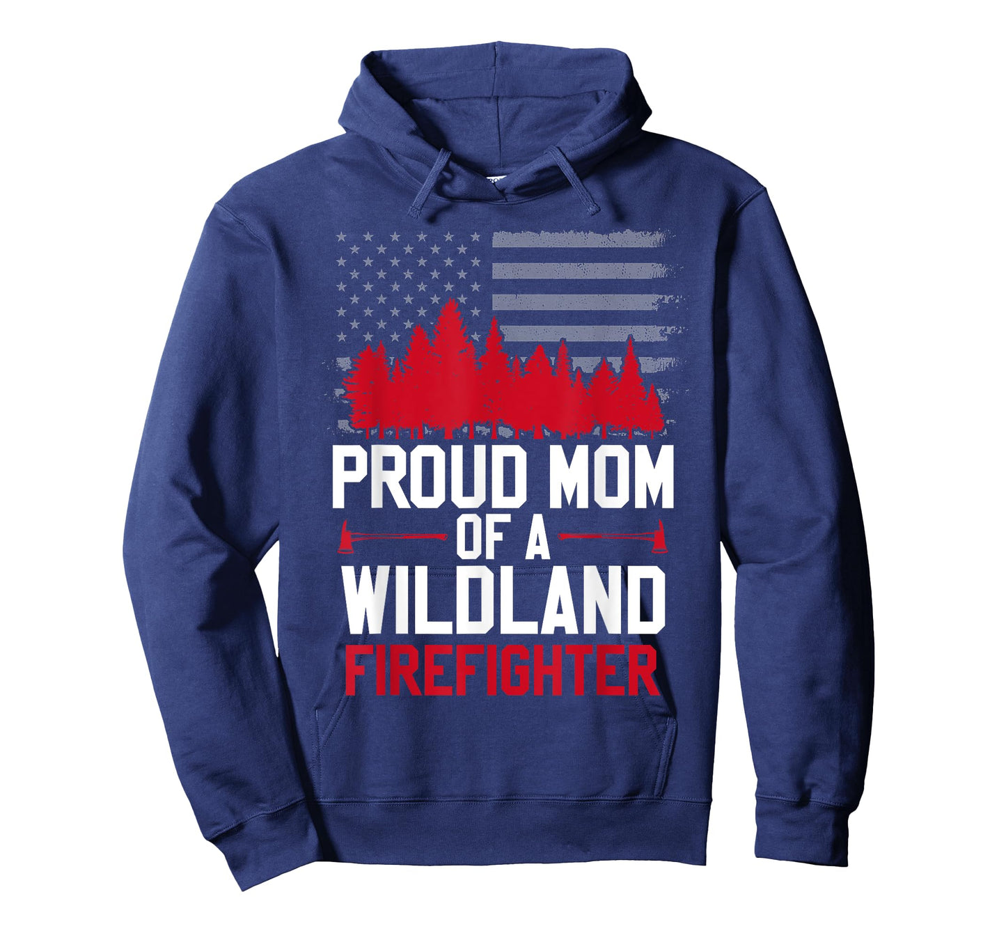 Proud Mom of a Wildland Firefighter Family Red Line Fireman T-Shirt