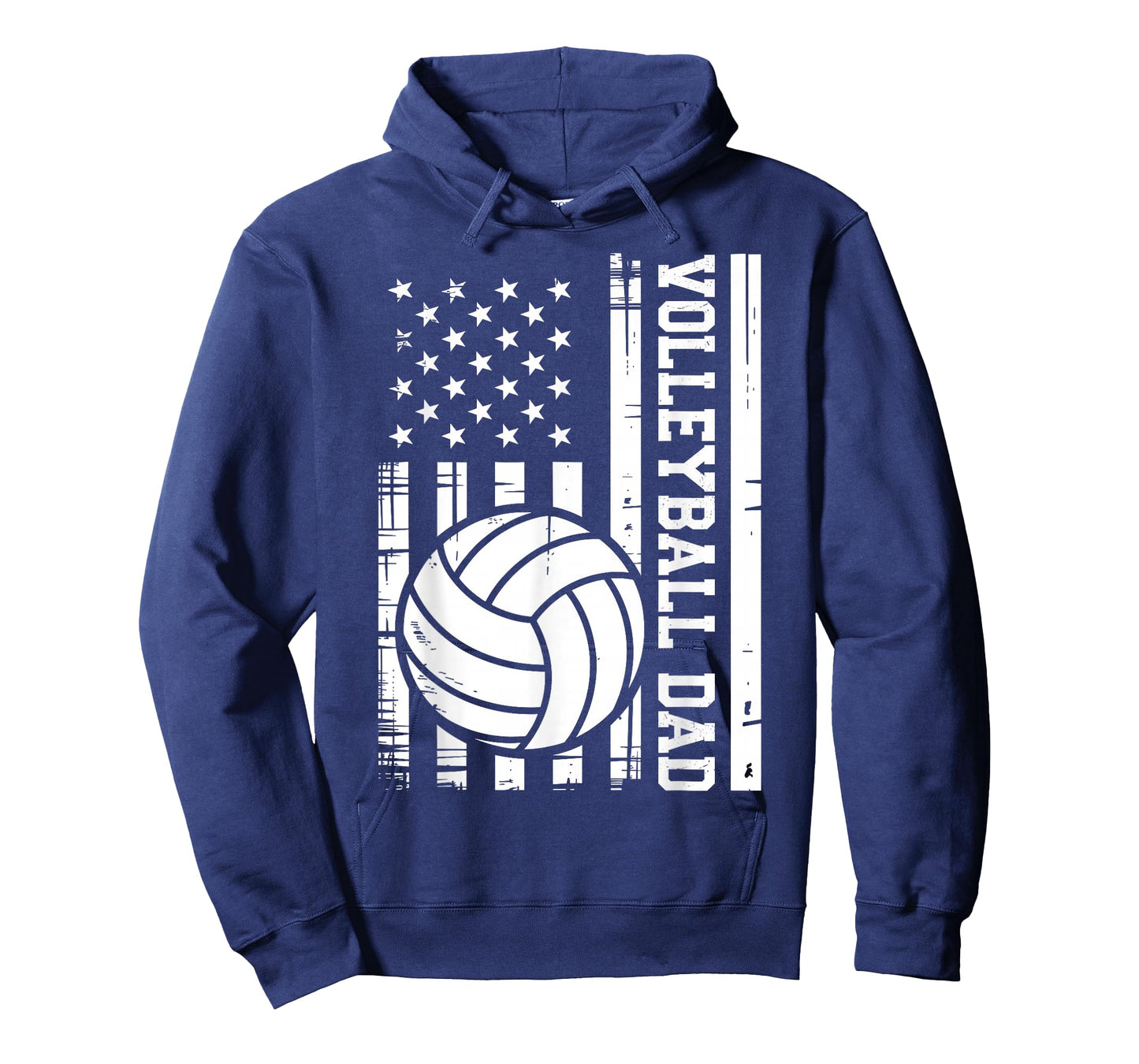 Mens Retro Fathers Day Daddy Papa Vintage Volleyball Dad USA Flag T-Shirt