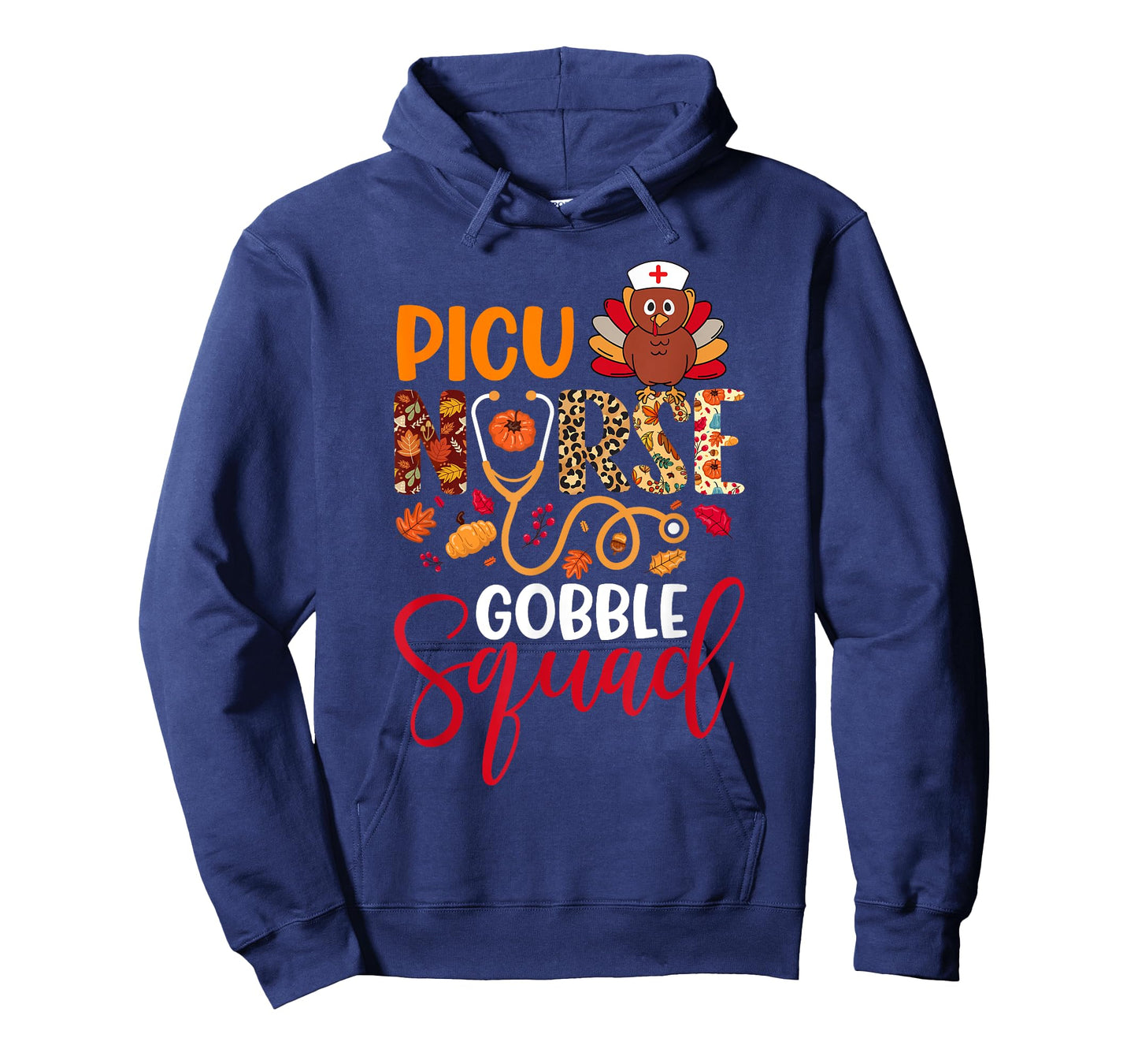 PICU Nurse Gobble Squad Thanksgiving Leopard Matching Family T-Shirt