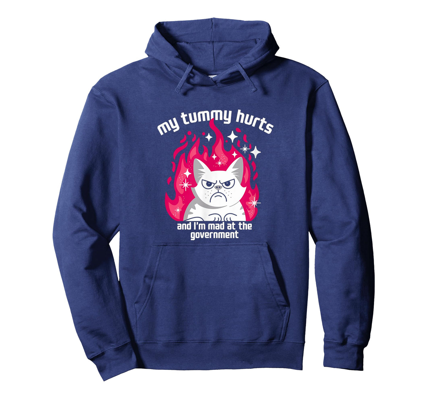 Funny Cat My Tummy Hurts And Iโm Mad At The Government T-Shirt