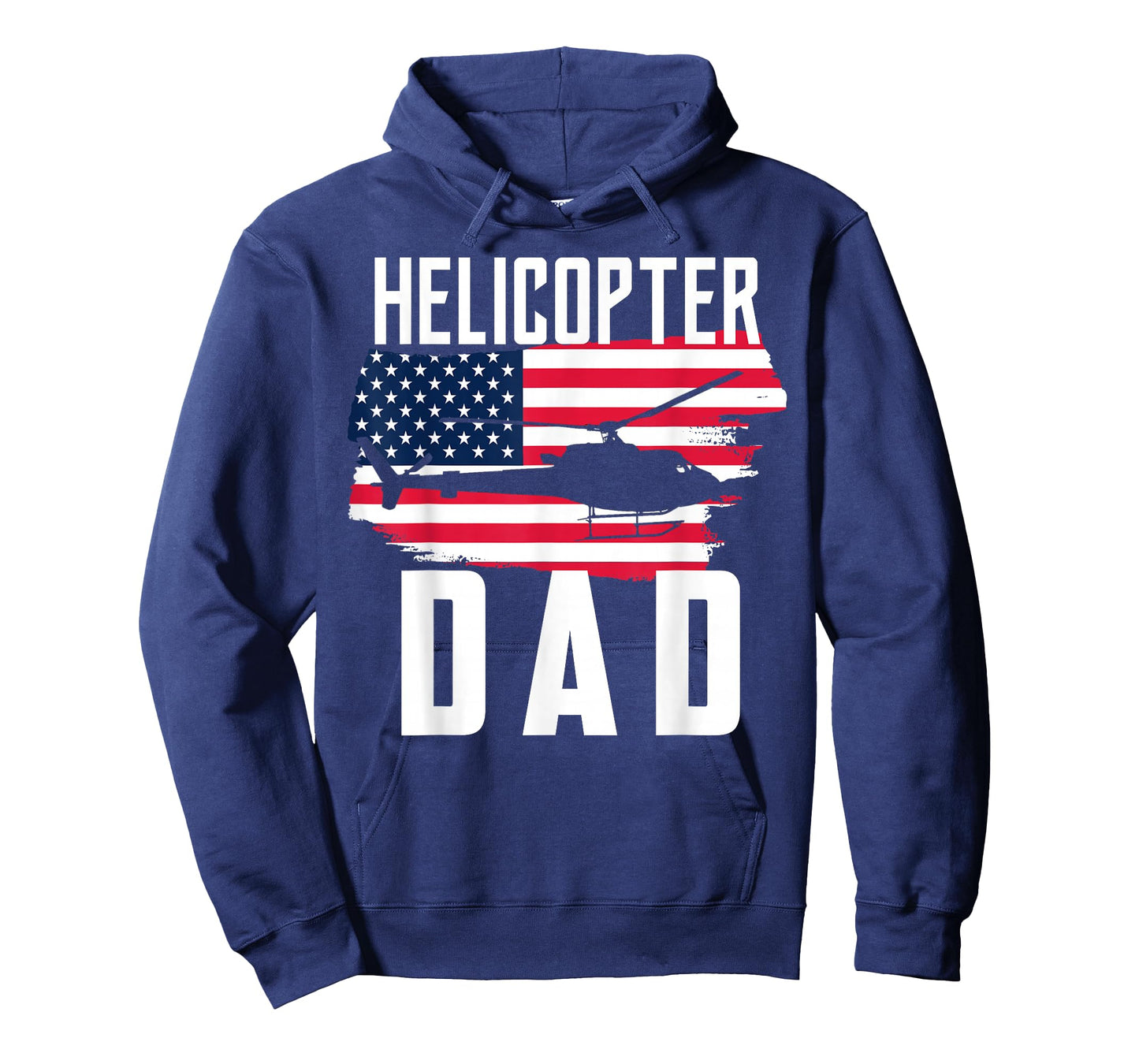 Helicopter Dad Shirt USA Flag Helicopter Pilot Father's Day T-Shirt for Men
