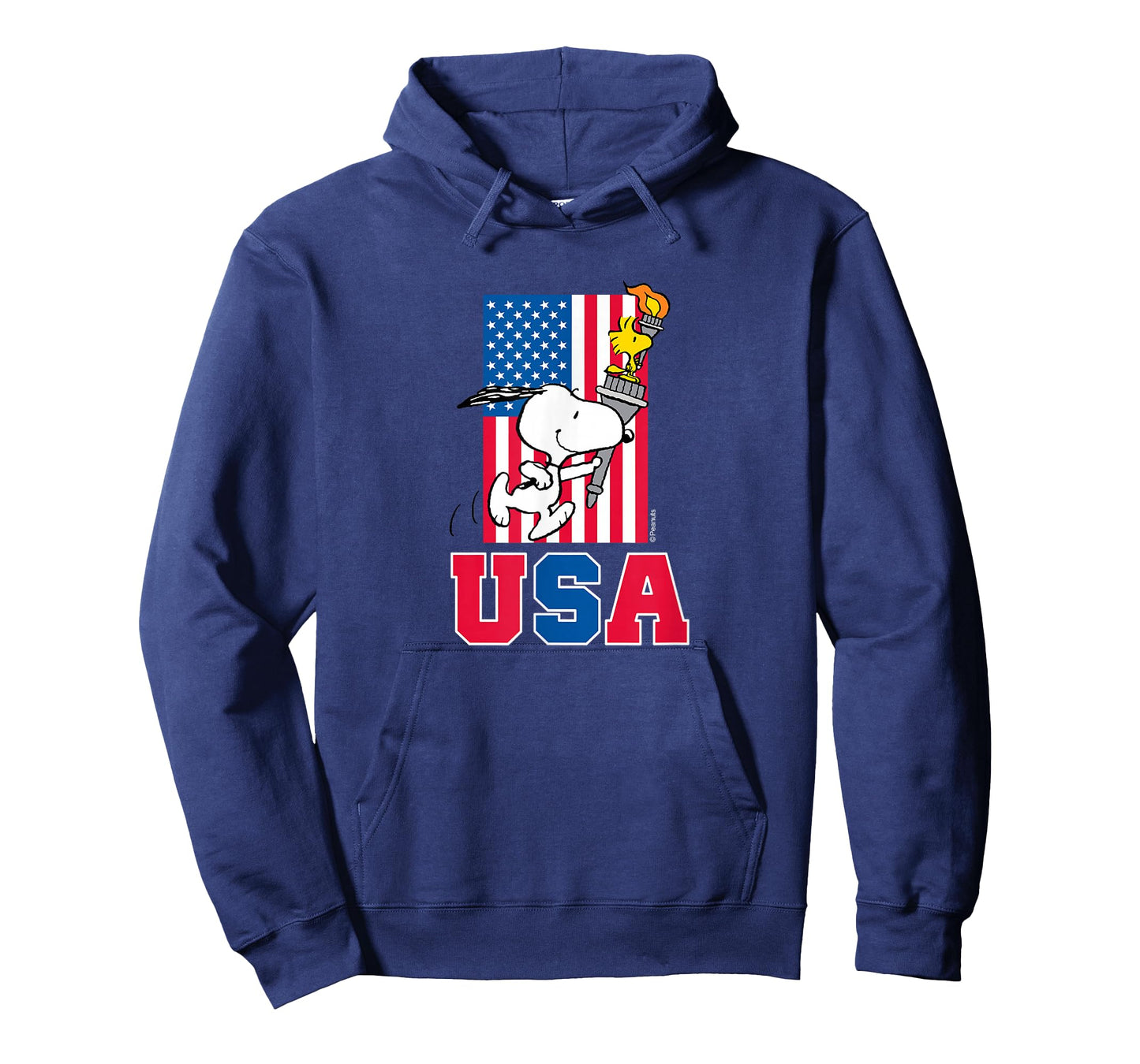 Peanuts - Snoopy & Woodstock USA Flag T-Shirt