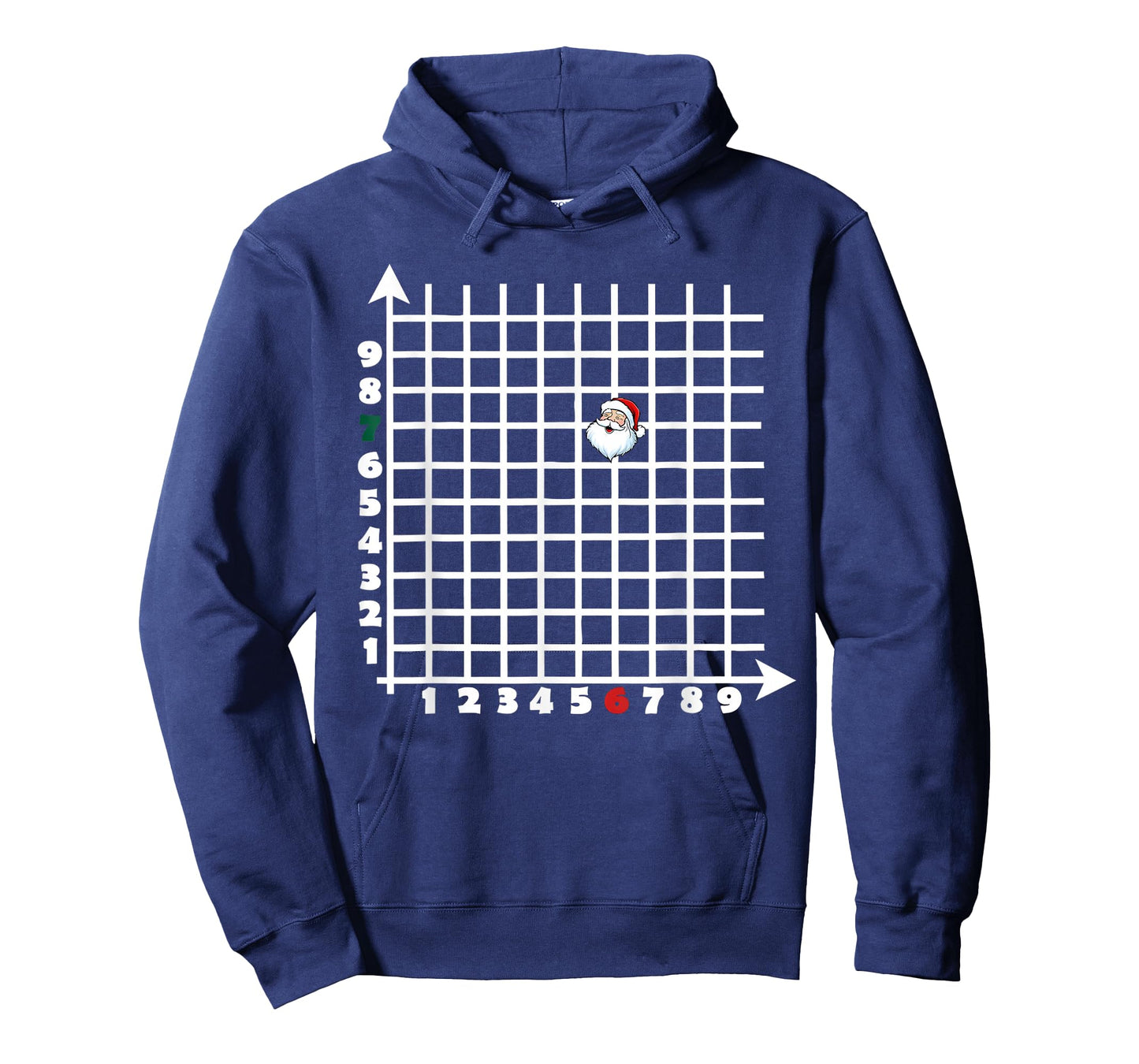 Coordinate (6,7) Funny Math Teacher 67 Math Christmas Santa T-Shirt