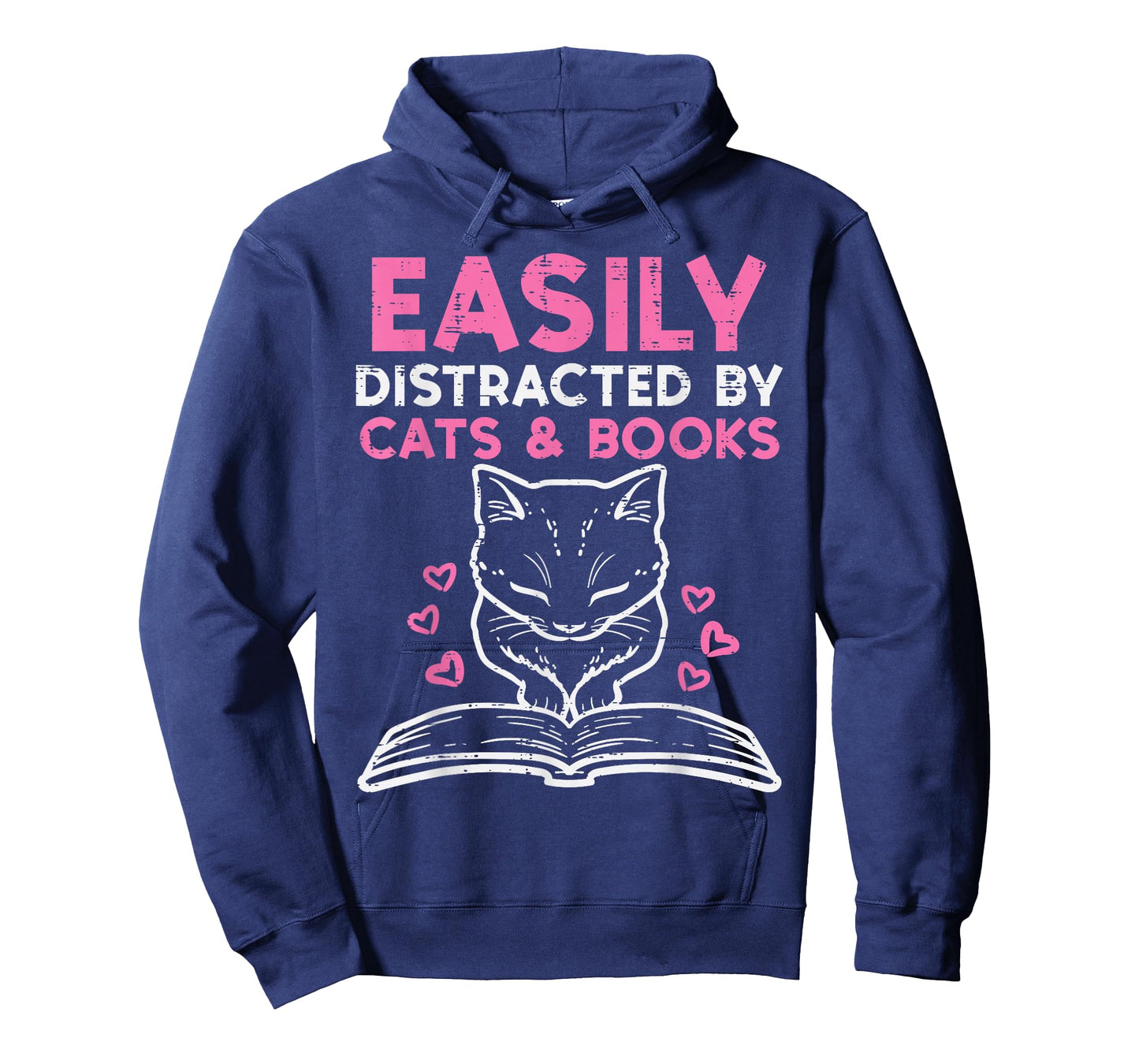 Easily Distracted By Cats Books Bookworm Women Girls Kids T-Shirt