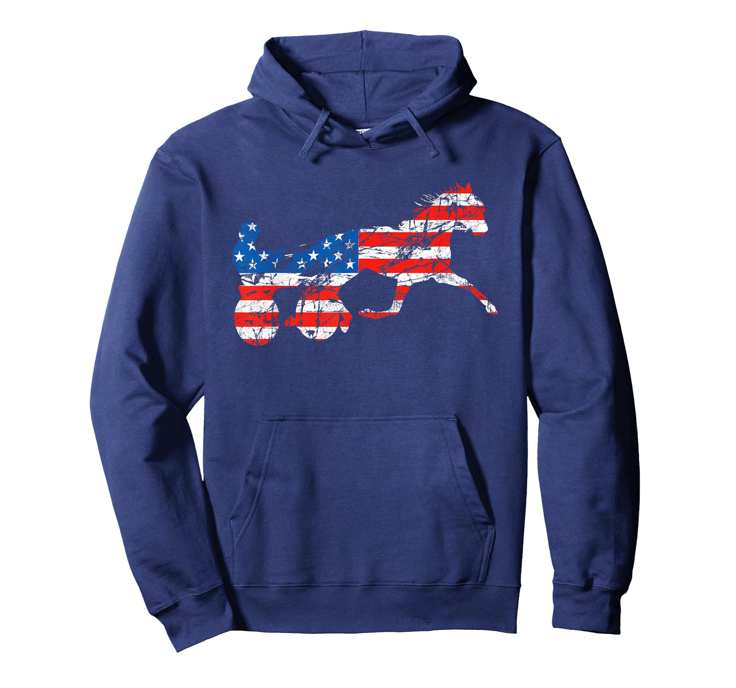 Vintage Harness Racer USA Flag Trotting Horse Harness Racer T-Shirt