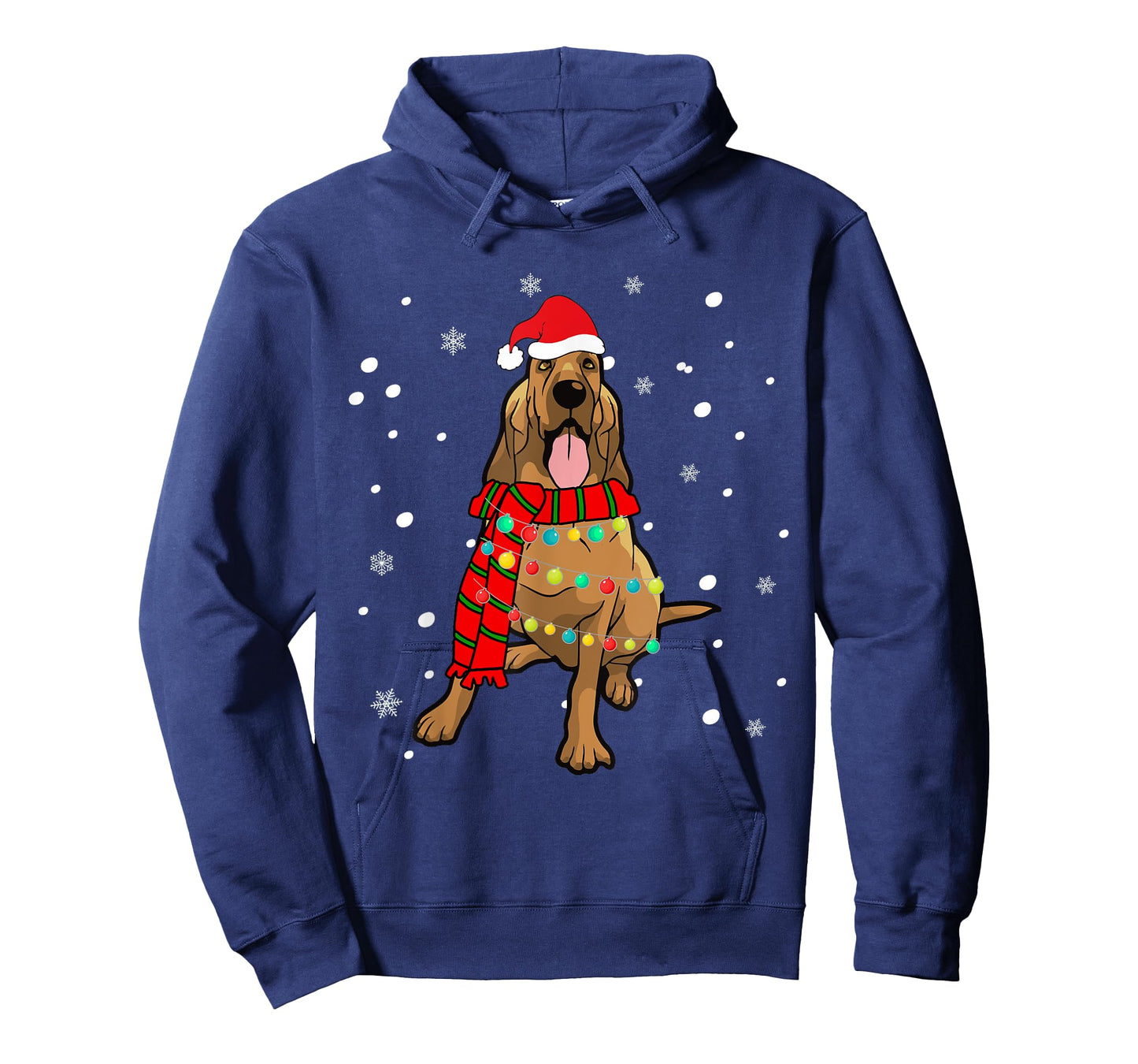 Cute Christmas Bloodhound Dog Lights T-Shirt for Men Women