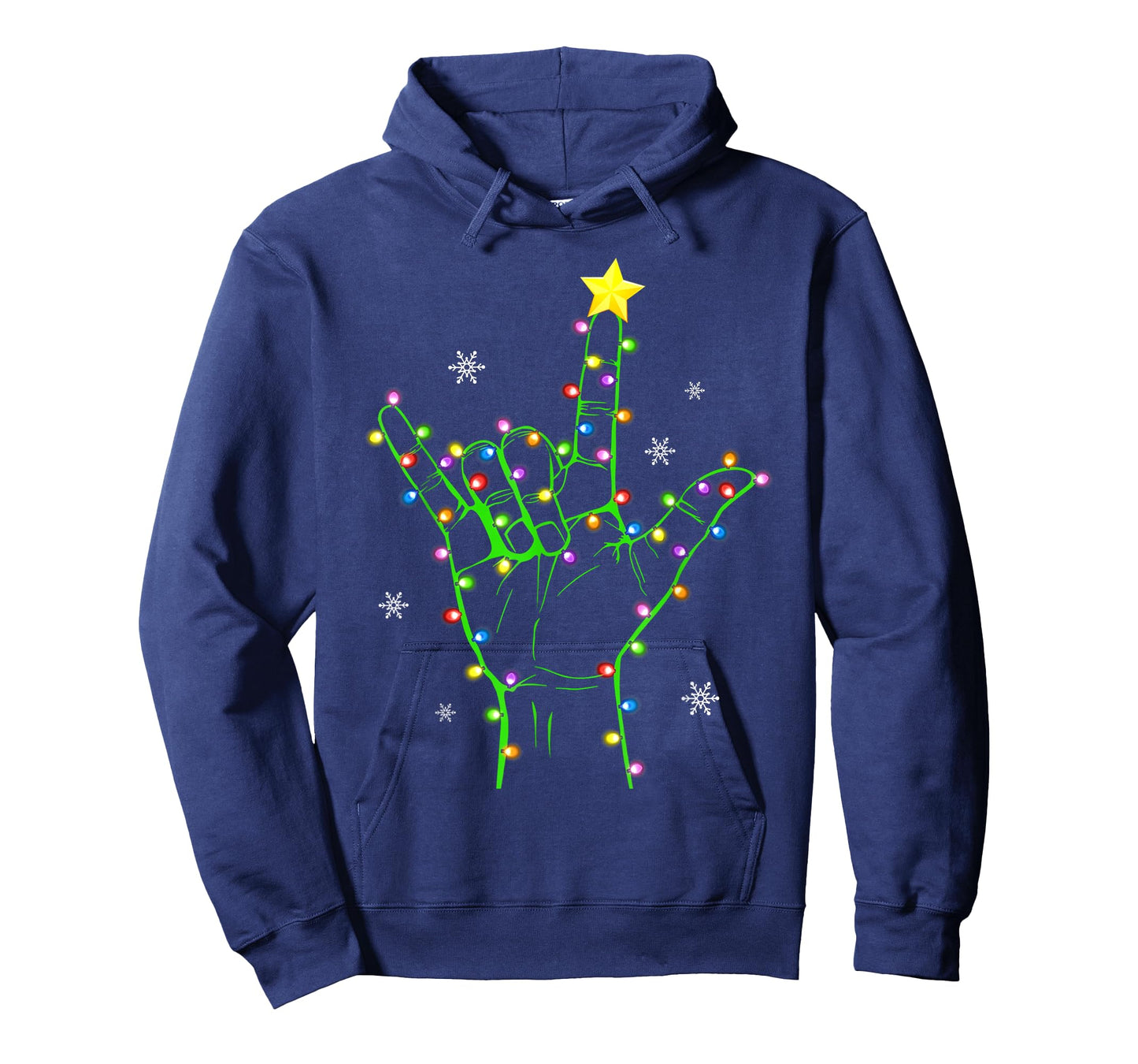 ASL Christmas Christmas Tree Lights American Sign Language T-Shirt