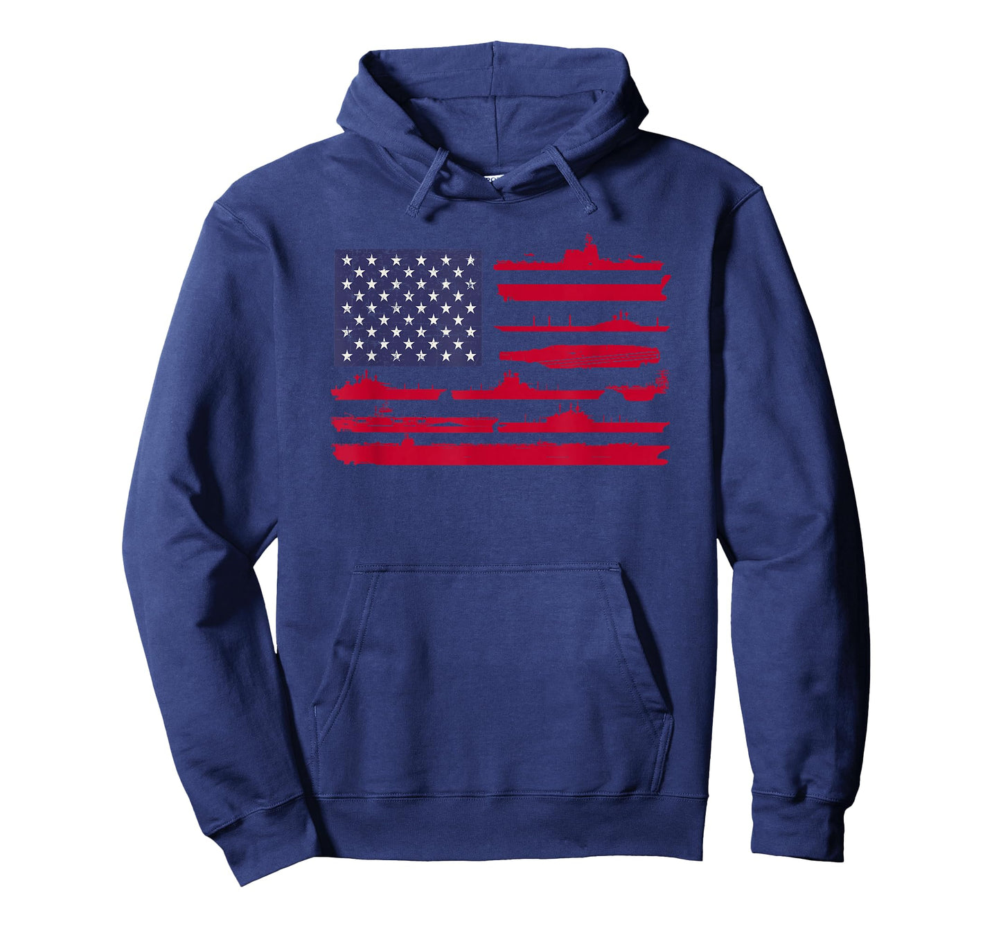 American Flag and Naval Ships - Patriotic Military Shirt T-Shirt
