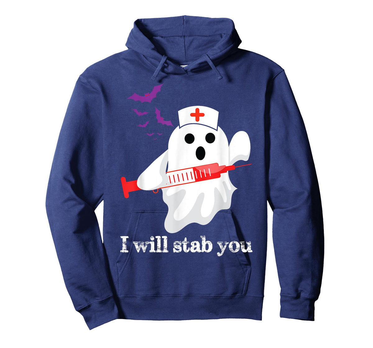 Funny Ghost I Will Stab You Phlebotomist Halloween Pun T-Shirt