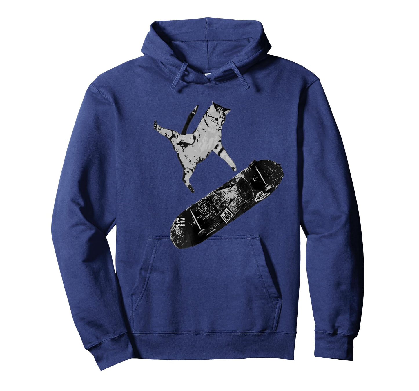 Cat on Skateboard Graphic Tee โ Funny Kitten on Skateboard T-Shirt