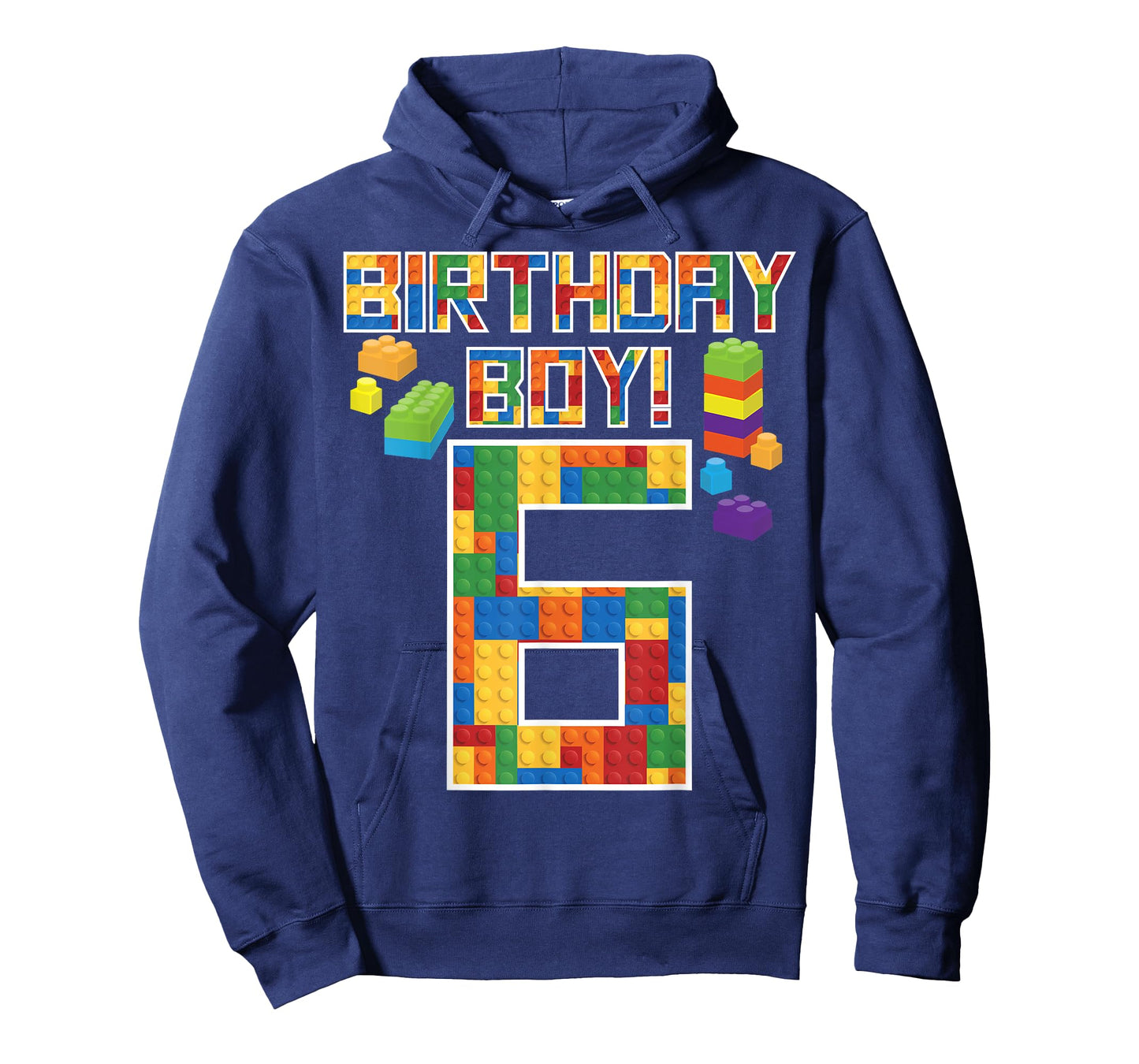 Cute 6th Birthday Gift 6 Years Old Block Building Boys Kids T-Shirt