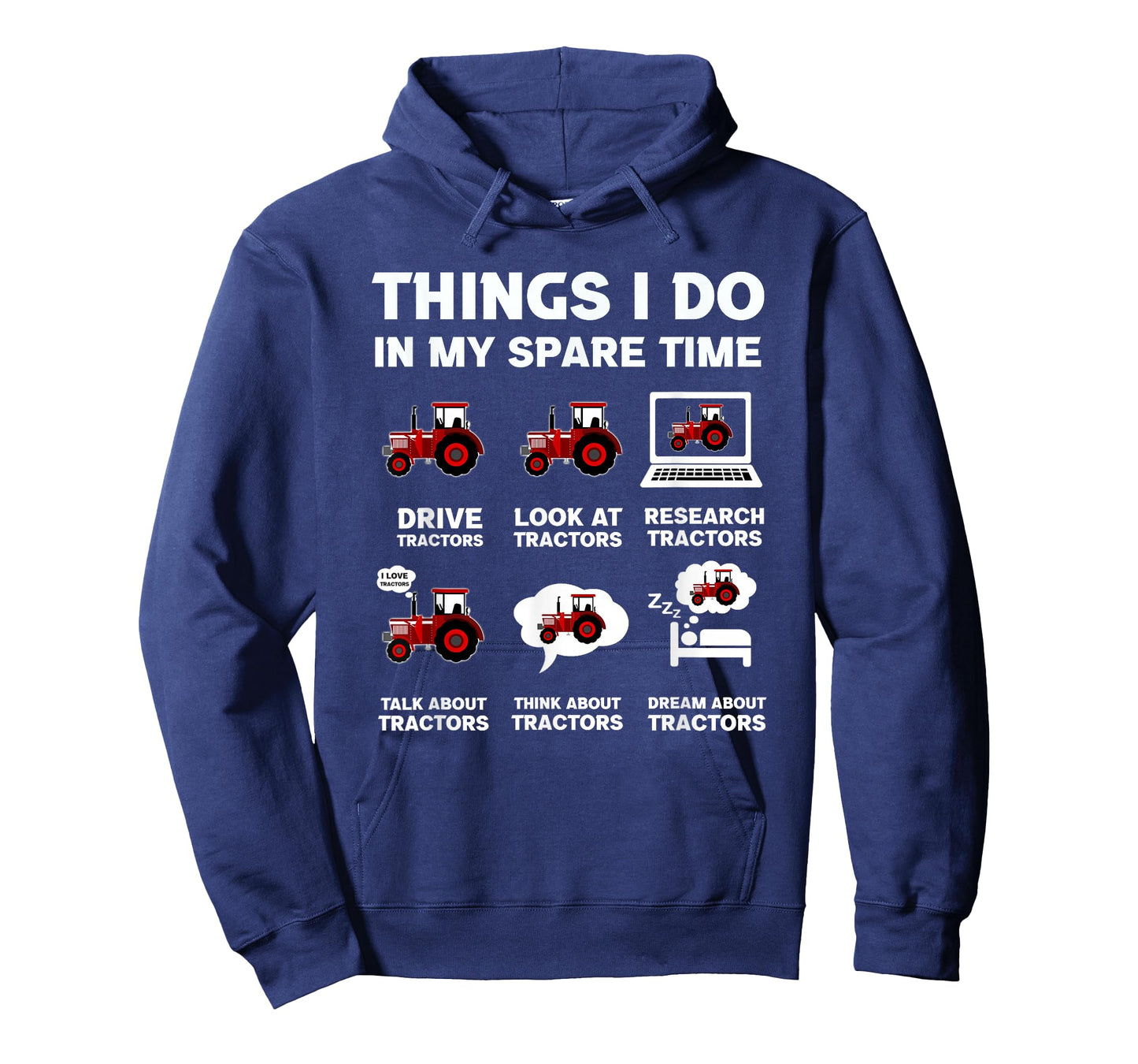 Funny Tractors lover 6 Things I Do In My Spare Time Tractor T-Shirt