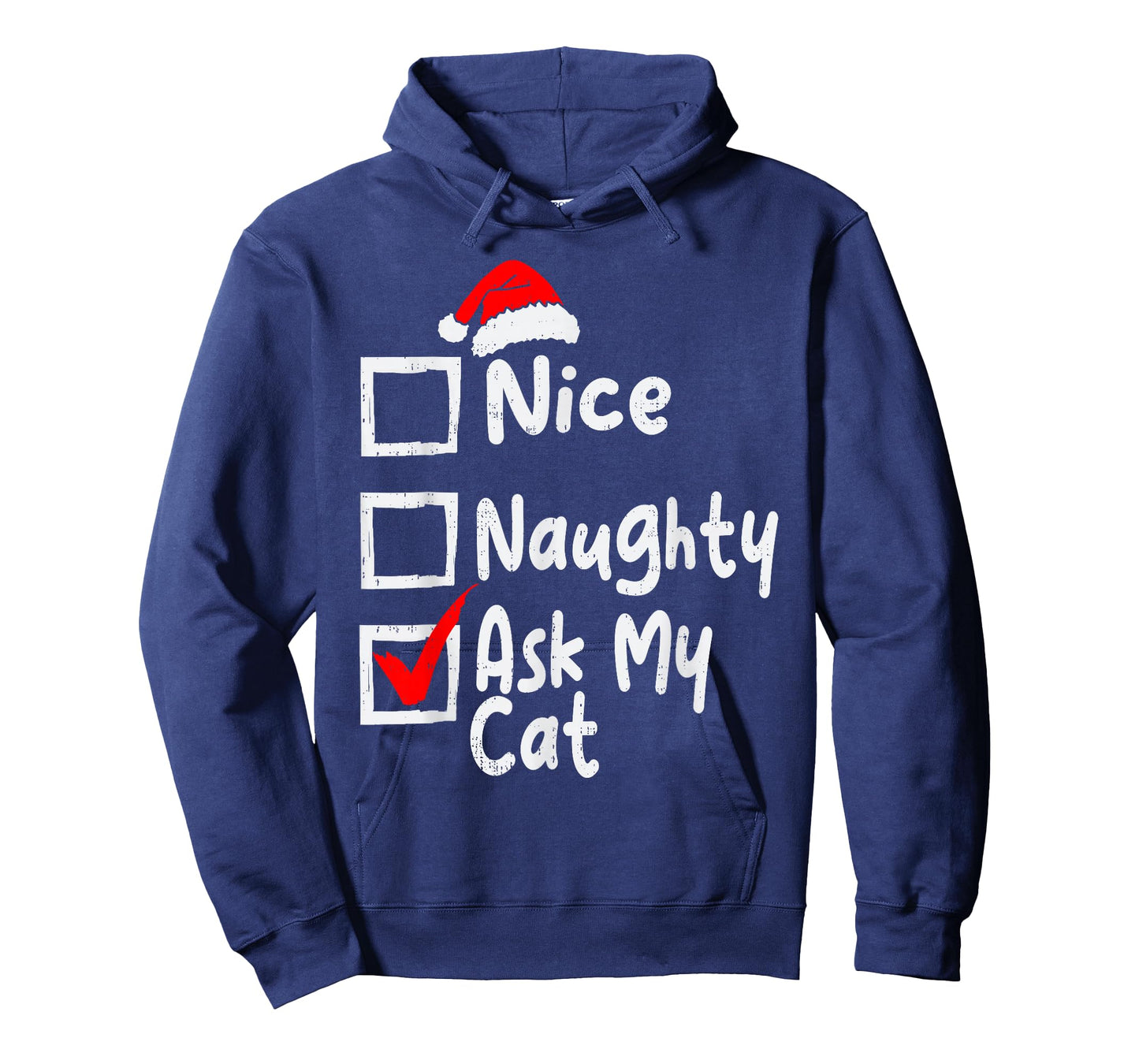 Nice Naughty Ask My Cat Funny Christmas List Family Matching T-Shirt